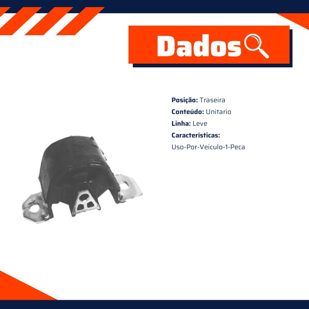 Coxim do Motor Traseiro - Monroe Axios - 021.0733