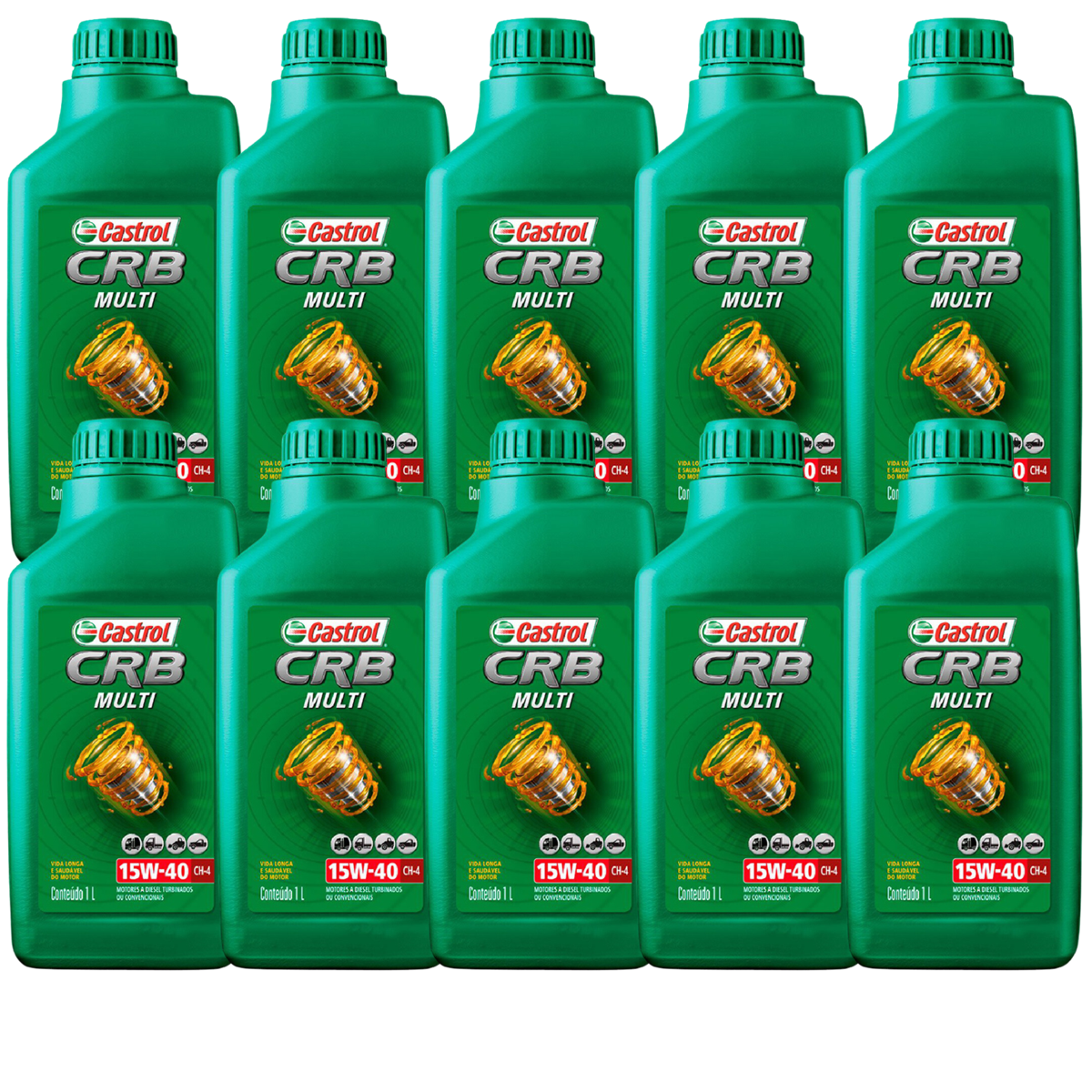 Kit 10 Litros Óleo Motor Crb Multi 15W40 Ch-4 Mineral - Castrol - 3427870