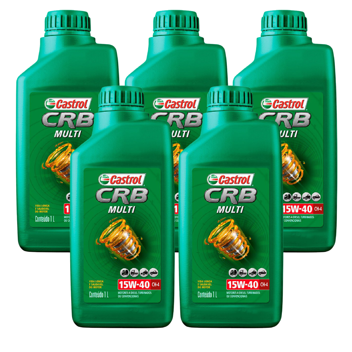 Kit 5 Litros Óleo Motor Crb Multi 15W40 Ch-4 Mineral - Castrol - 3427870