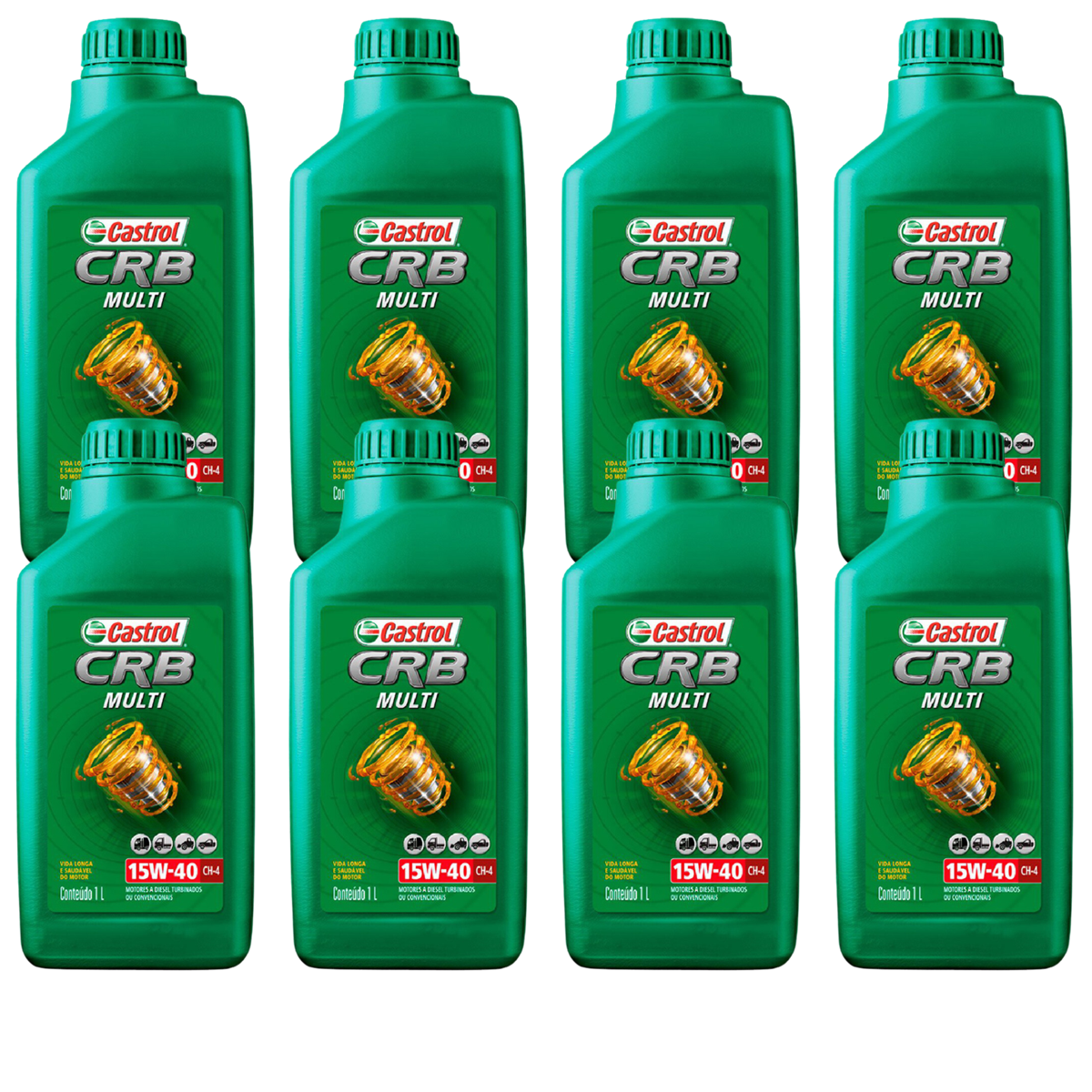 Kit 8 Litros Óleo Motor Crb Multi 15W40 Ch-4 Mineral - Castrol - 3427870
