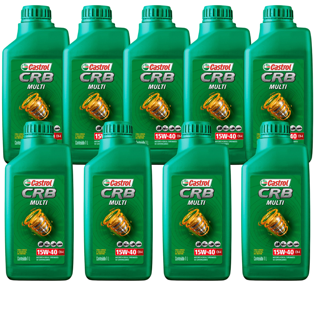 Kit 9 Litros Óleo Motor Crb Multi 15W40 Ch-4 Mineral - Castrol - 3427870
