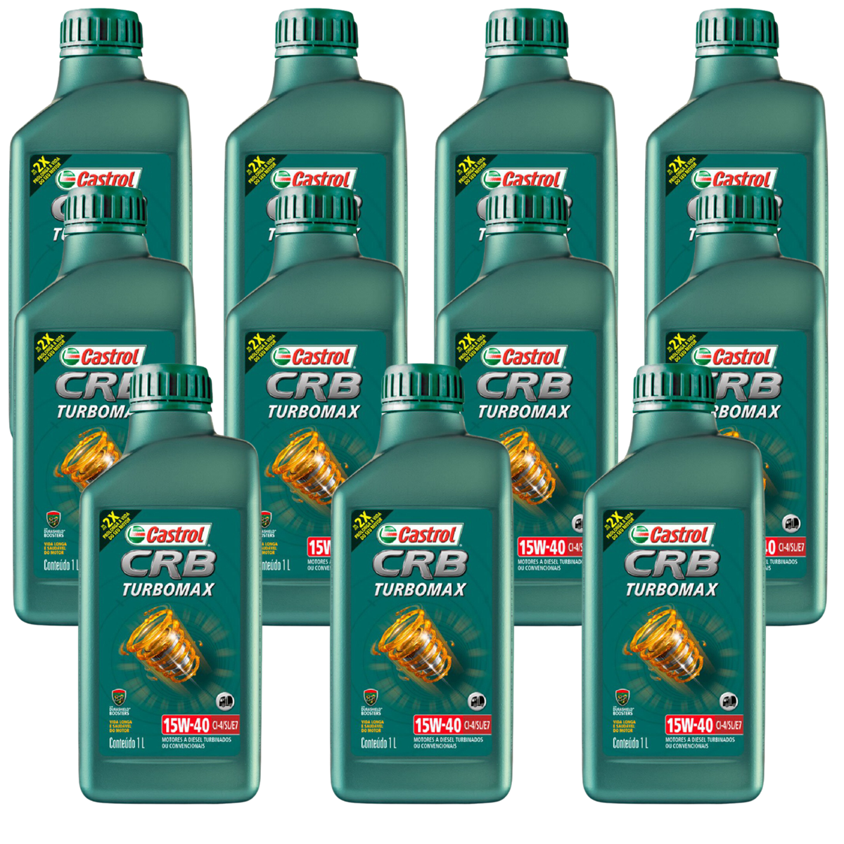 Kit 11 Litros Óleo Motor Crb Turbomax 15W40 Ci-4/Sl/E7 Mineral - Castrol - 3425005