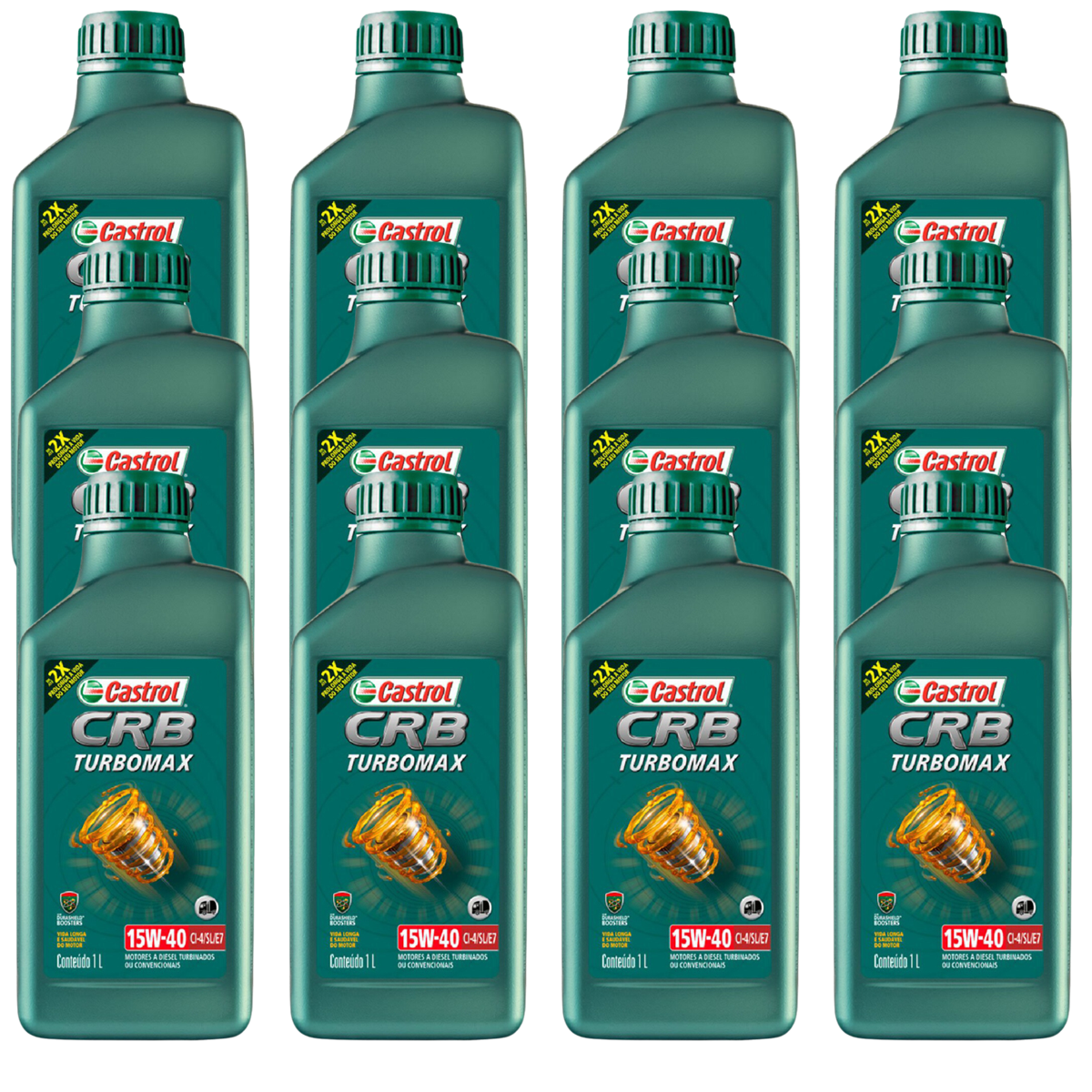 Kit 12 Litros Óleo Motor Crb Turbomax 15W40 Ci-4/Sl/E7 Mineral - Castrol - 3425005