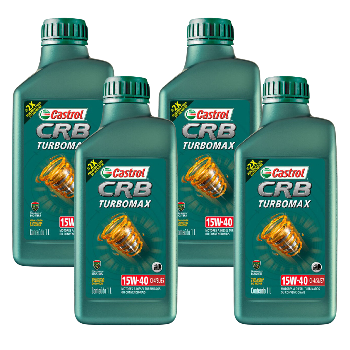 Kit 4 Litros Óleo Motor Crb Turbomax 15W40 Ci-4/Sl/E7 Mineral - Castrol - 3425005