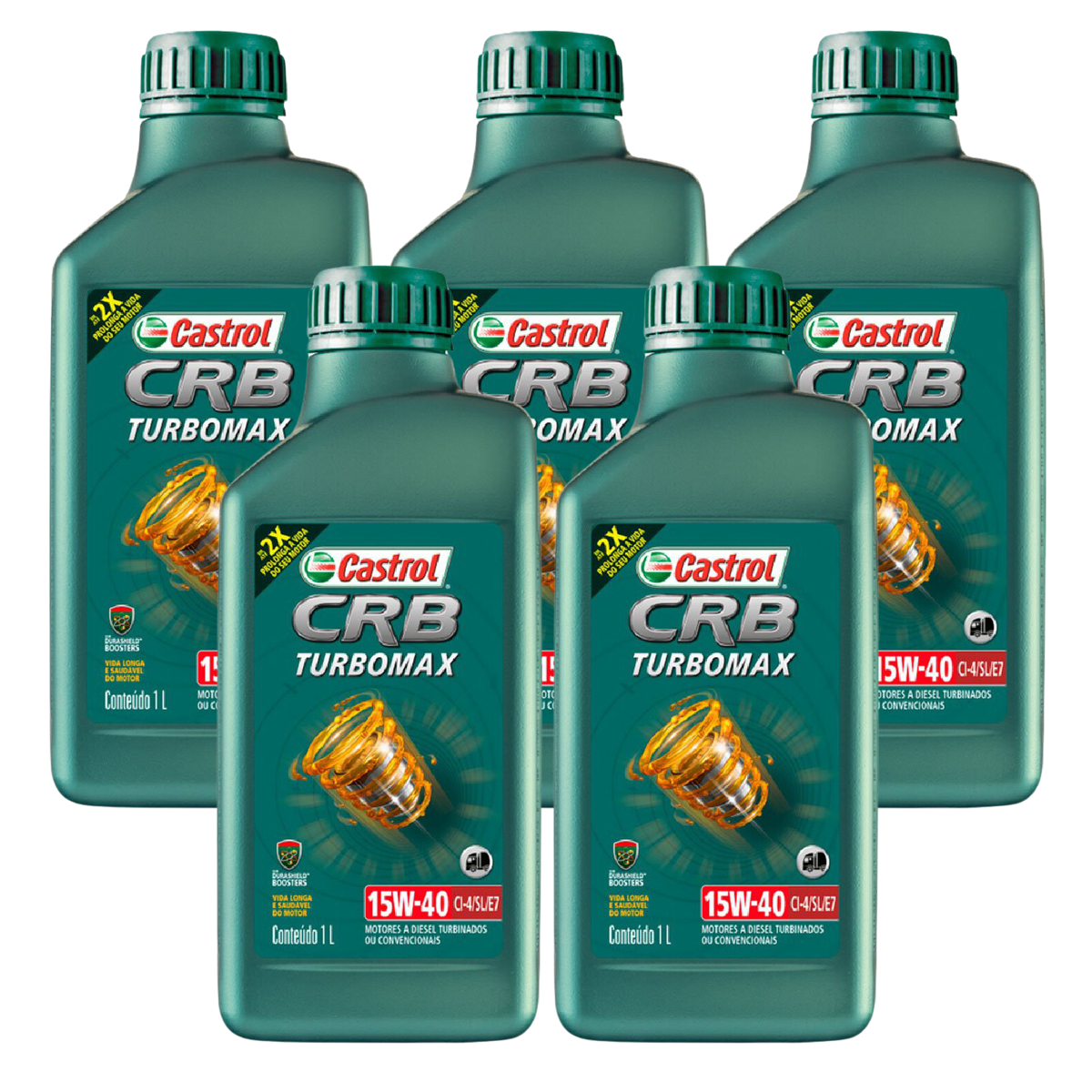 Kit 5 Litros Óleo Motor Crb Turbomax 15W40 Ci-4/Sl/E7 Mineral - Castrol - 3425005