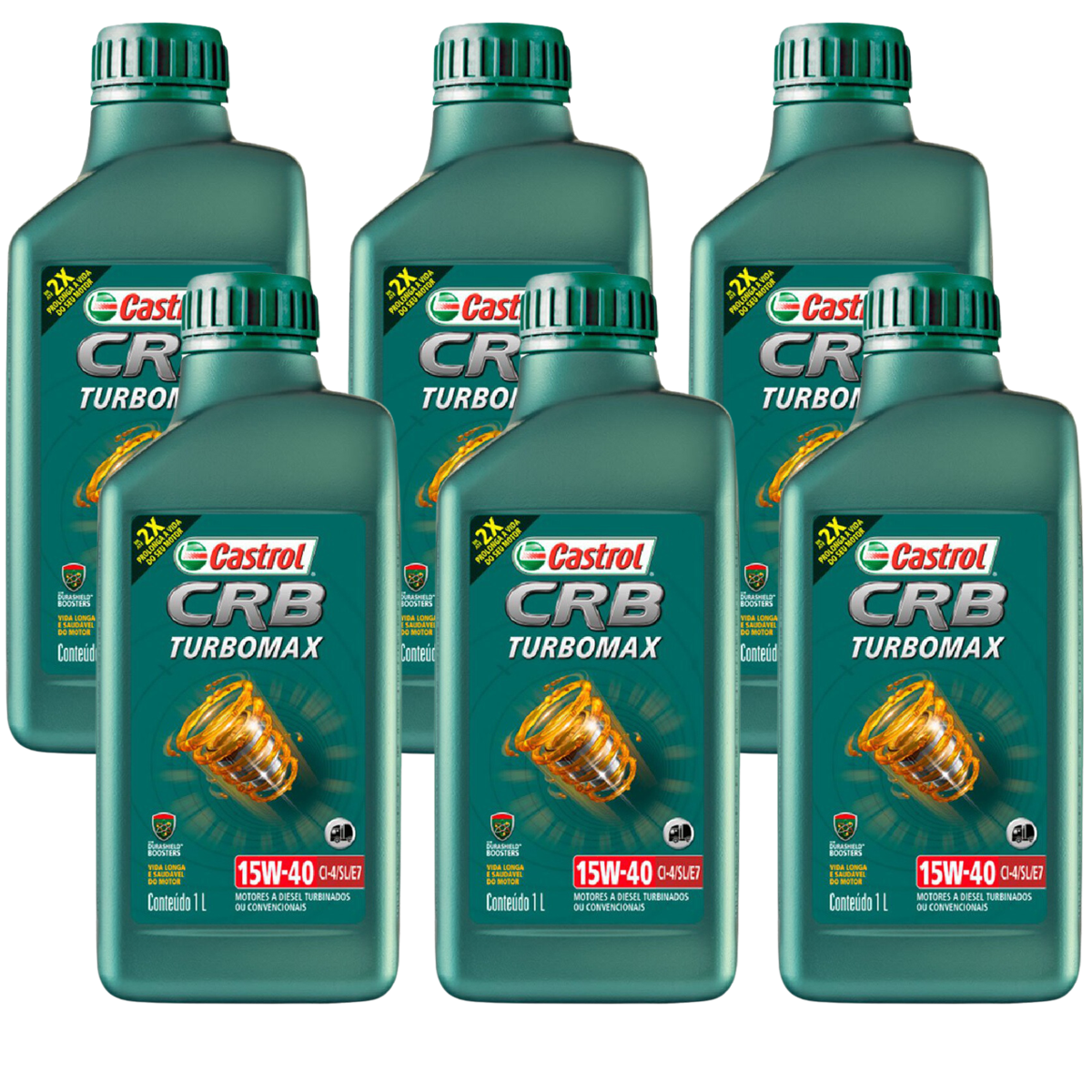Kit 6 Litros Óleo Motor Crb Turbomax 15W40 Ci-4/Sl/E7 Mineral - Castrol - 3425005