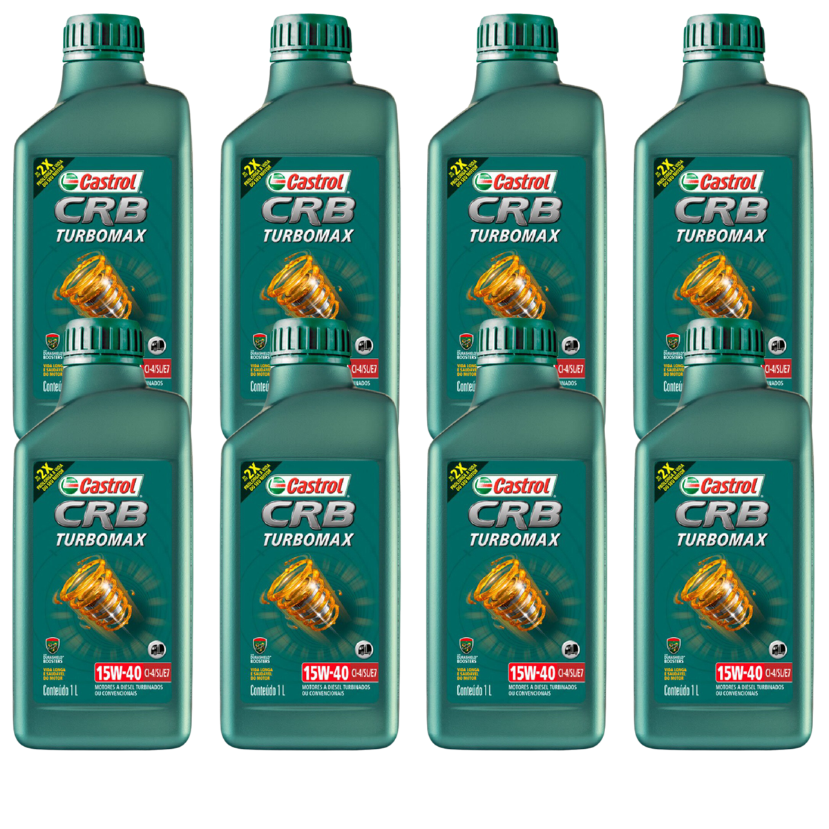 Kit 8 Litros Óleo Motor Crb Turbomax 15W40 Ci-4/Sl/E7 Mineral - Castrol - 3425005