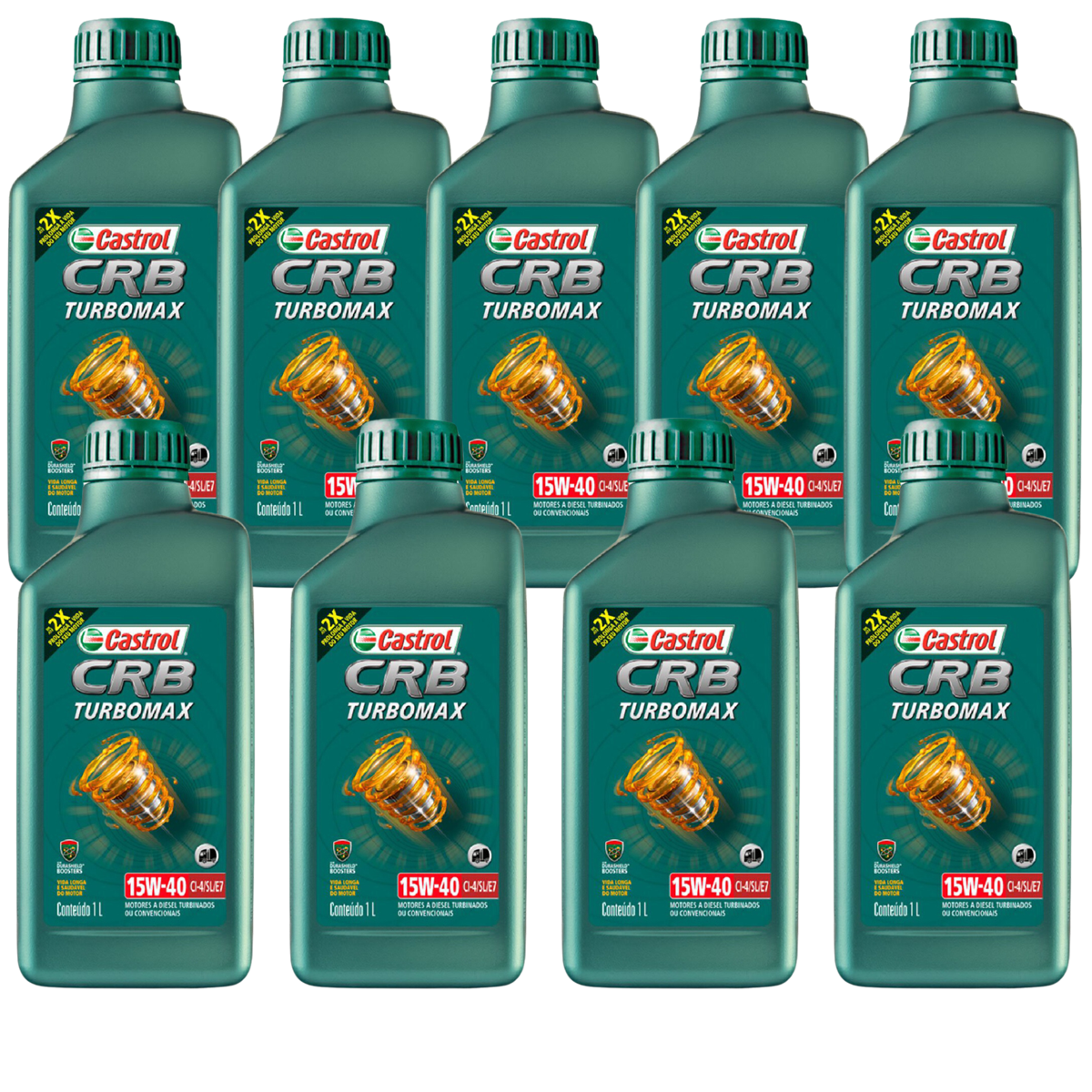 Kit 9 Litros Óleo Motor Crb Turbomax 15W40 Ci-4/Sl/E7 Mineral - Castrol - 3425005