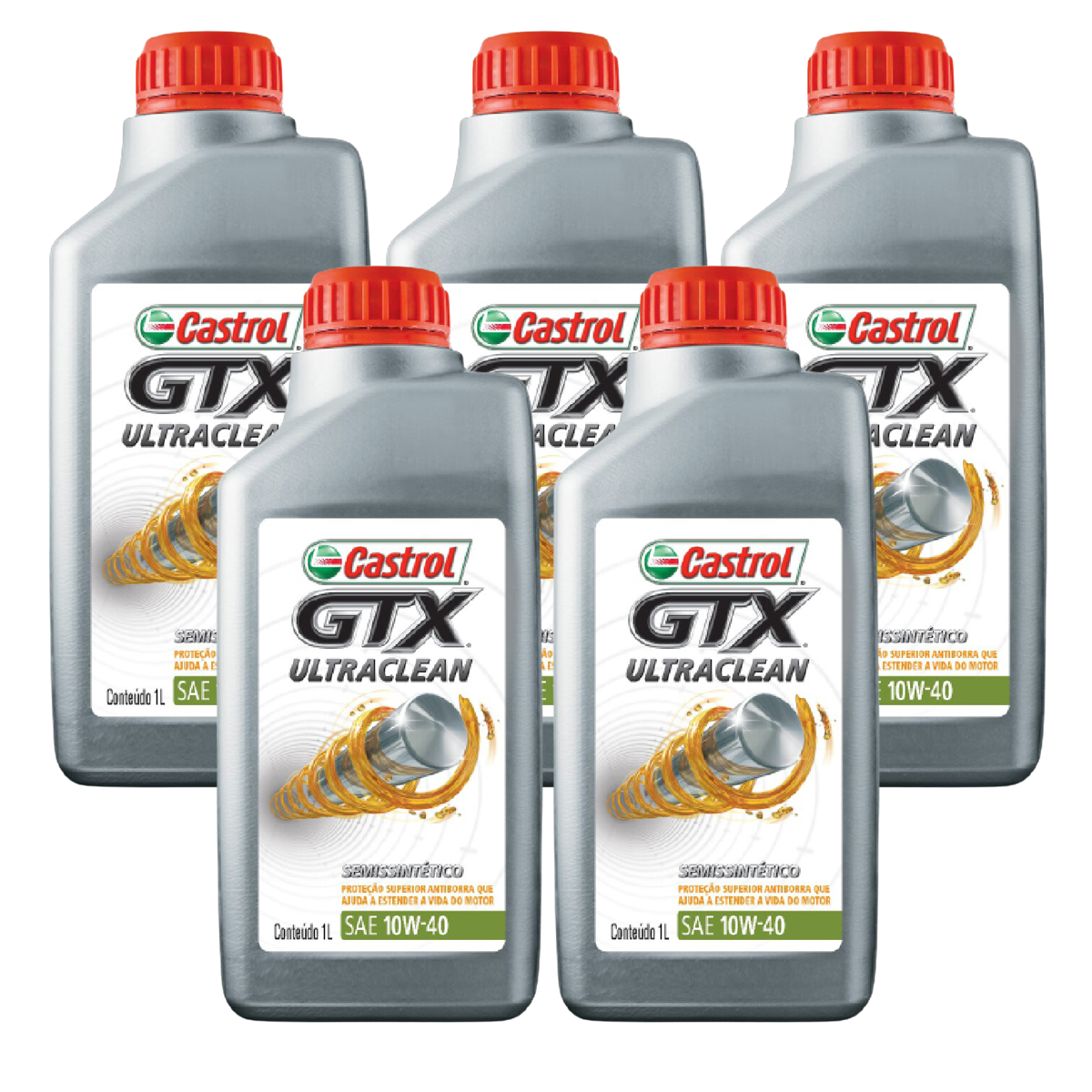 Kit 5 Litros Óleo Motor Gtx 10W40 Api Sn Semissintético - Castrol - 3436727