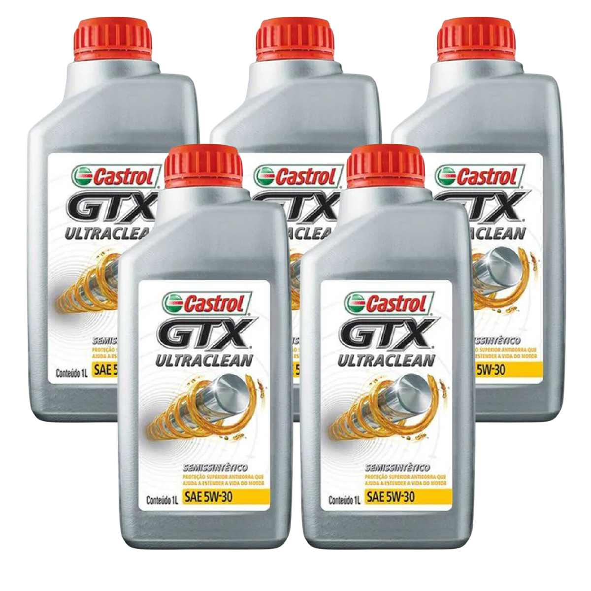 Kit 5 Litros Óleo Motor Gtx 5W30 Api Sn Semissintético - Castrol - 3435995