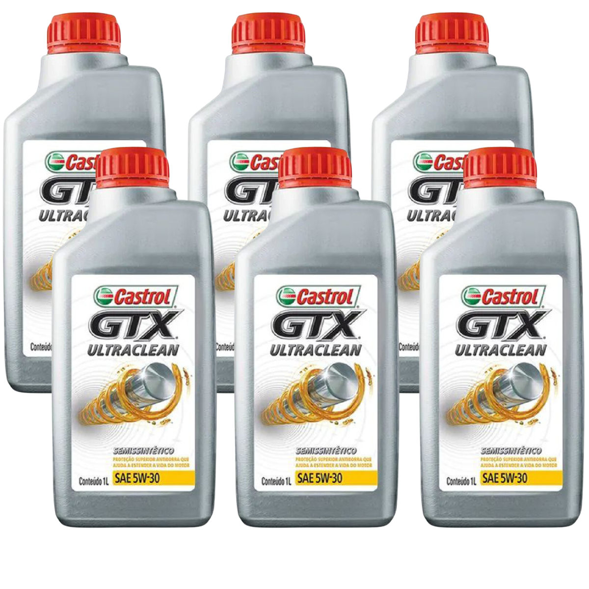 Kit 6 Litros Óleo Motor Gtx 5W30 Api Sn Semissintético - Castrol - 3435995