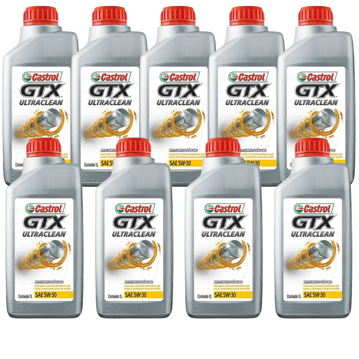 Kit 9 Litros Óleo Motor Gtx 5W30 Api Sn Semissintético - Castrol - 3435995