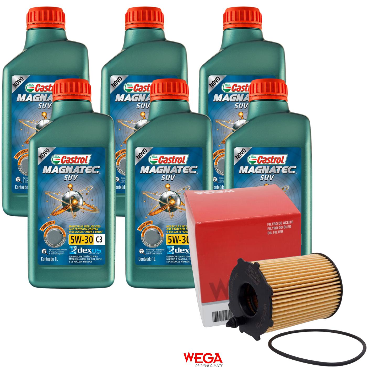 Kit Filtro e 6L Óleo Motor 5W30 Magnatec - Castrol / Wega - 3430831 / WOE-701
