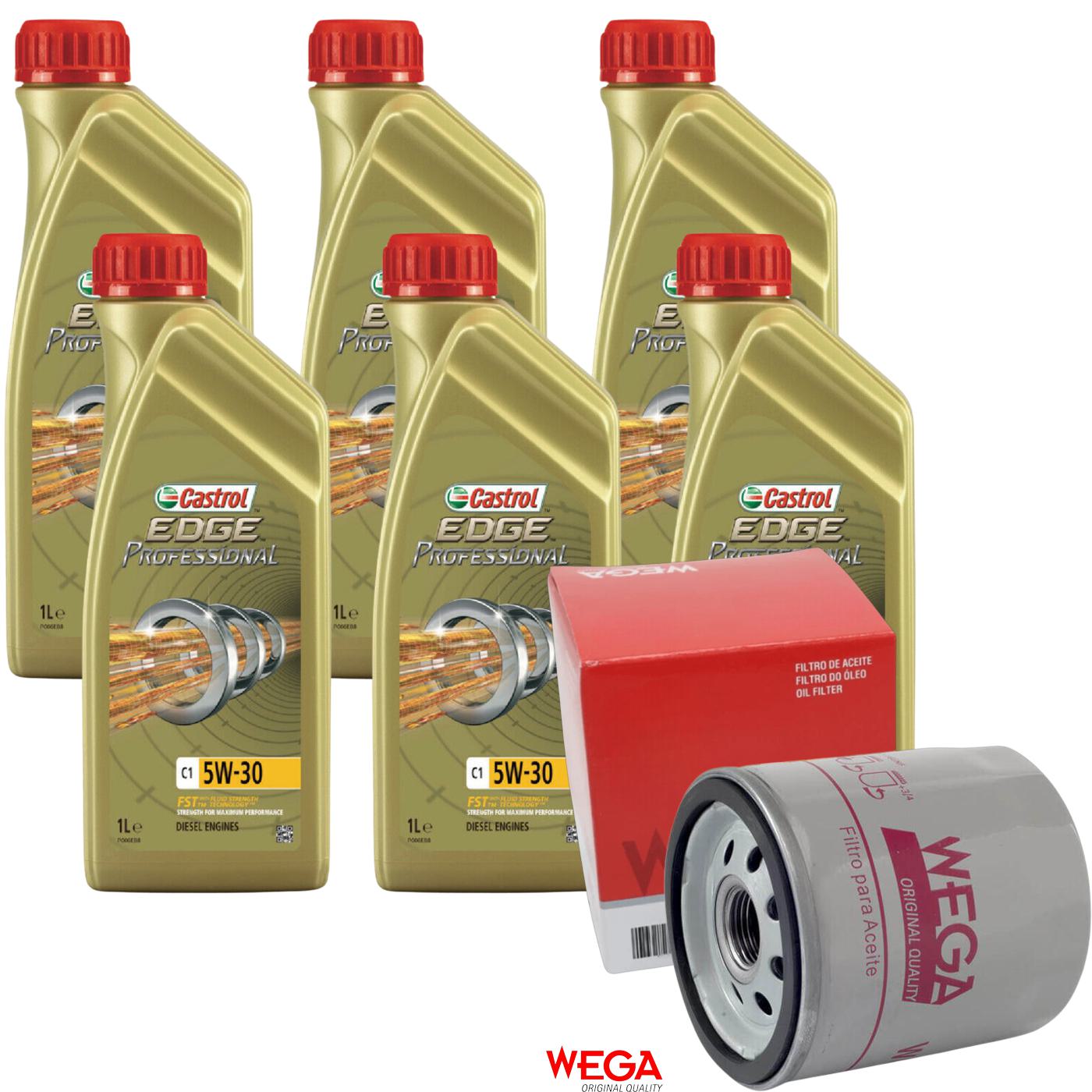 Kit Filtro e 6L Óleo Motor 5W30 Edge - Castrol / Wega - 3435580 / WO-153