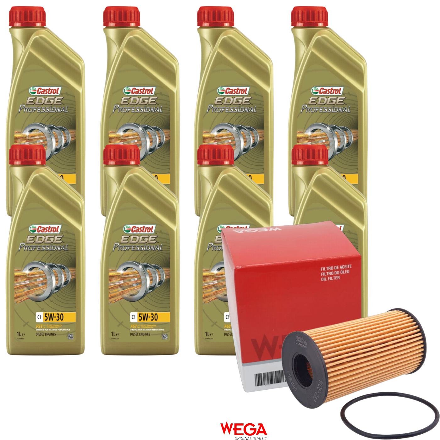 Kit Filtro e 8L Óleo Motor 5W30 Edge - Castrol / Wega - 3435580 / WOE-247