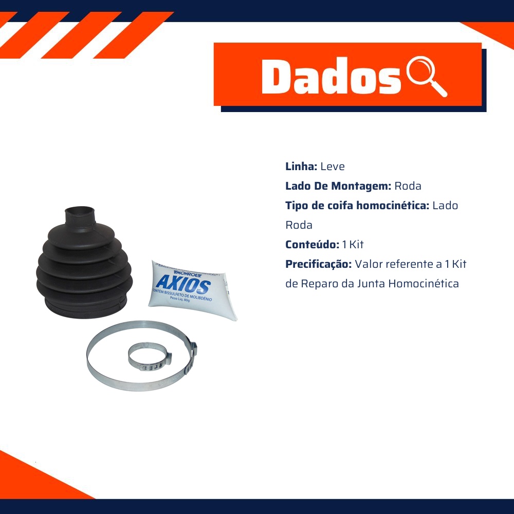 Kit Coifa da Homocinética Lado Roda - Monroe Axios - 541.2724