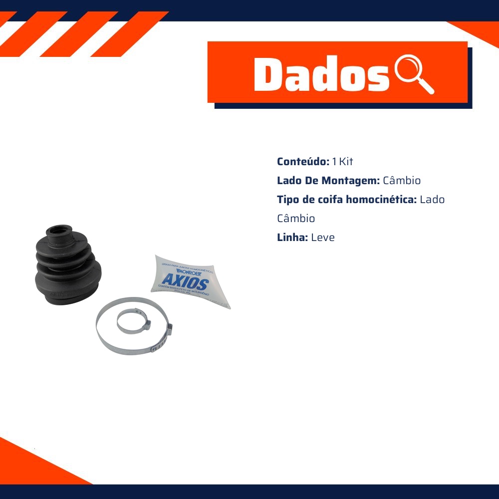 Kit Coifa da Homocinética Lado Câmbio - Monroe Axios - 541.2726