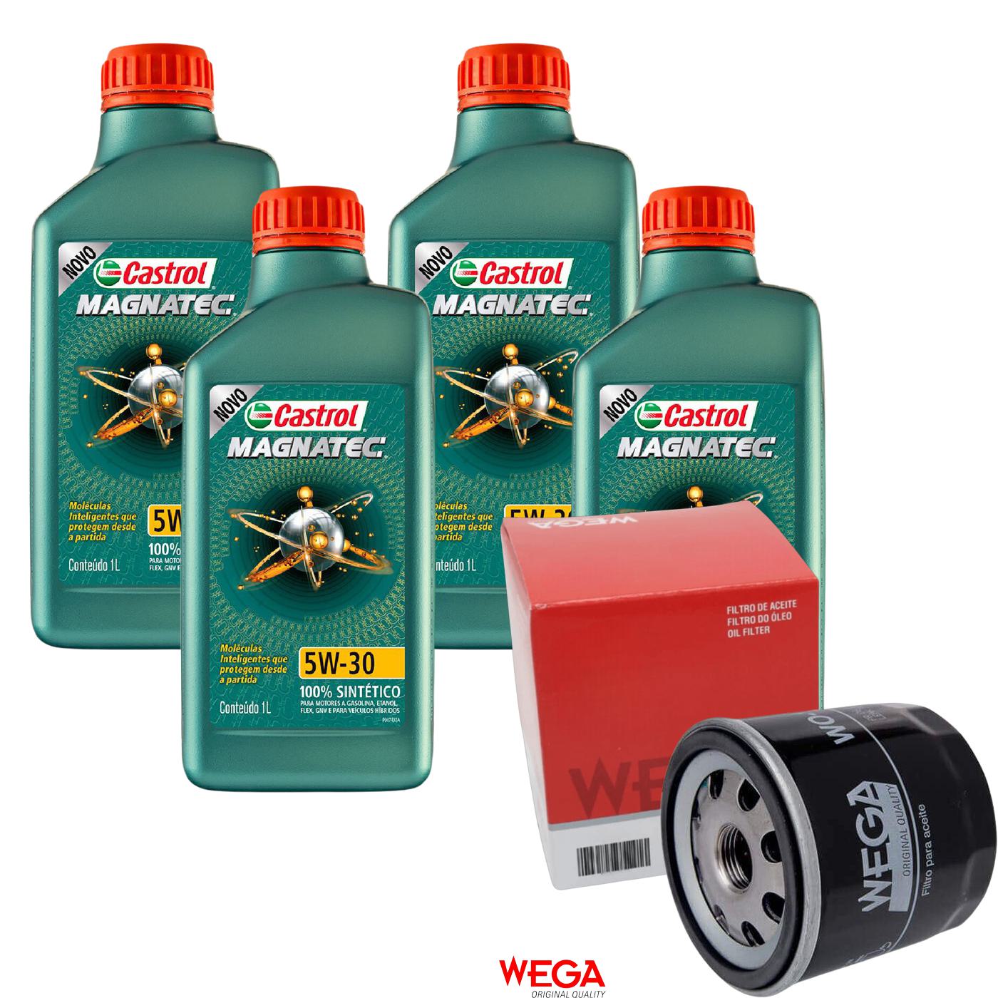 Kit Filtro e 4L Óleo Motor 5W30 Magnatec - Castrol / Wega - 3434565 / WO-156