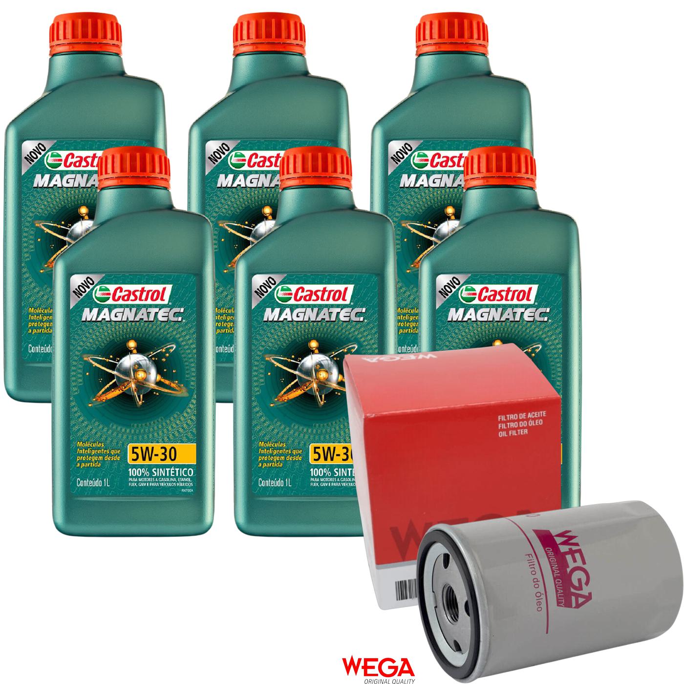 Kit Filtro e 6L Óleo Motor 5W30 Magnatec - Castrol / Wega - 3434565 / WO-180