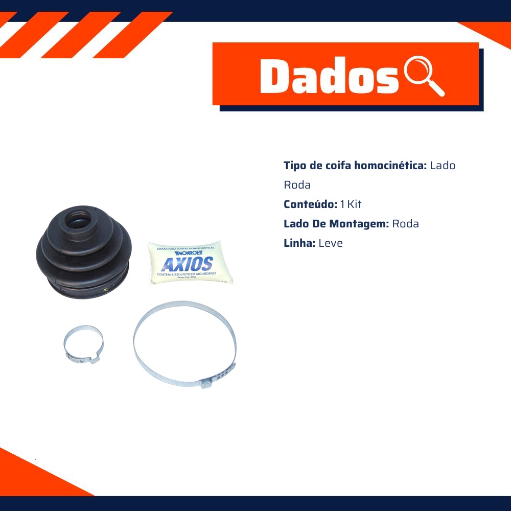 Kit Coifa Homocinética para Toyota Hilux - Monroe Axios - 5412744