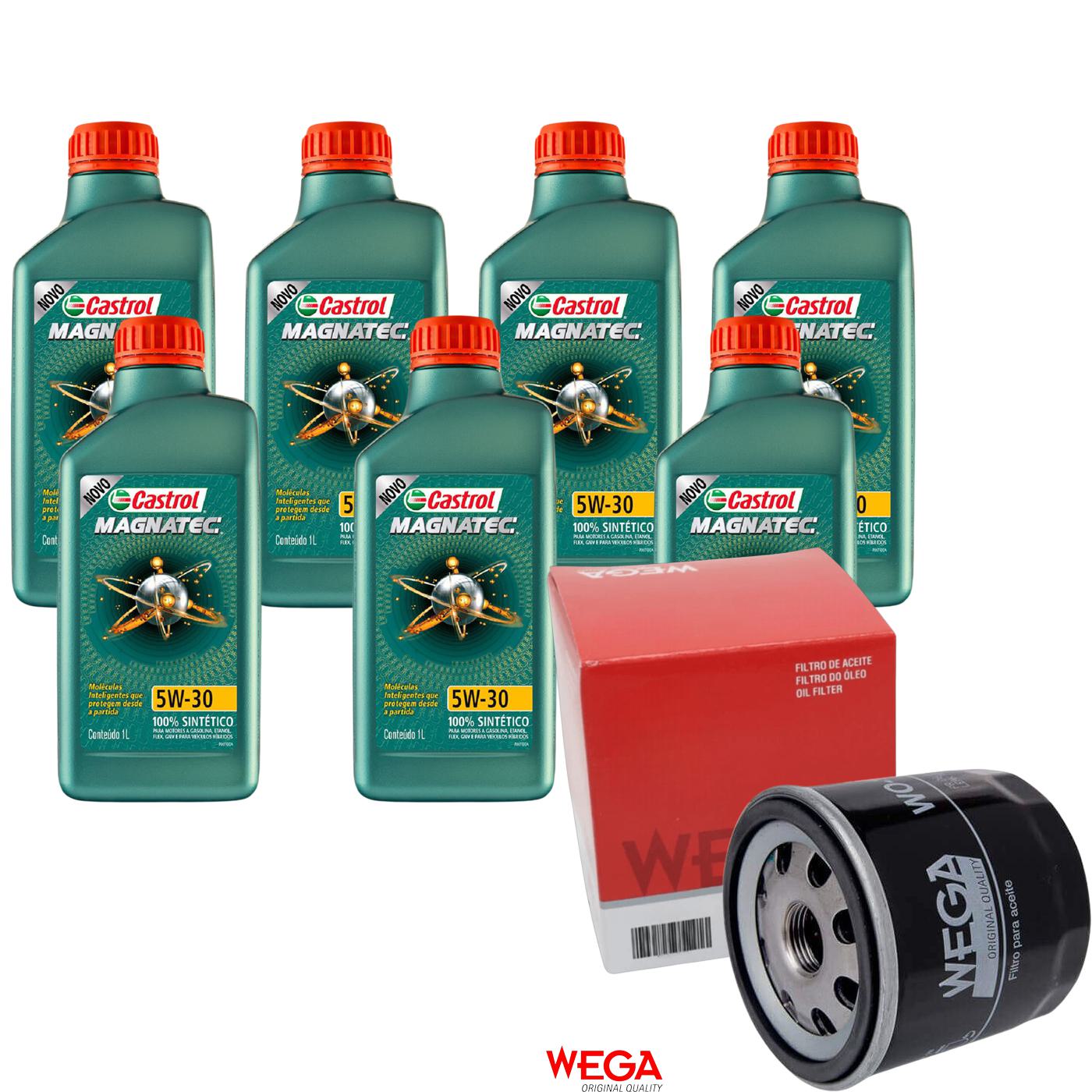 Kit Filtro e 7L Óleo Motor 5W30 Magnatec - Castrol / Wega - 3434565 / WO-156