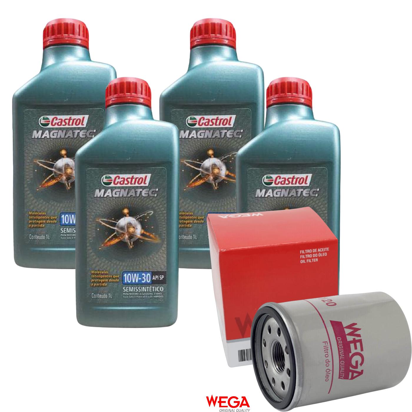 Kit Filtro e 4L Óleo Motor 10W30 Magnatec - Castrol / Wega - 3436554 / WO-120