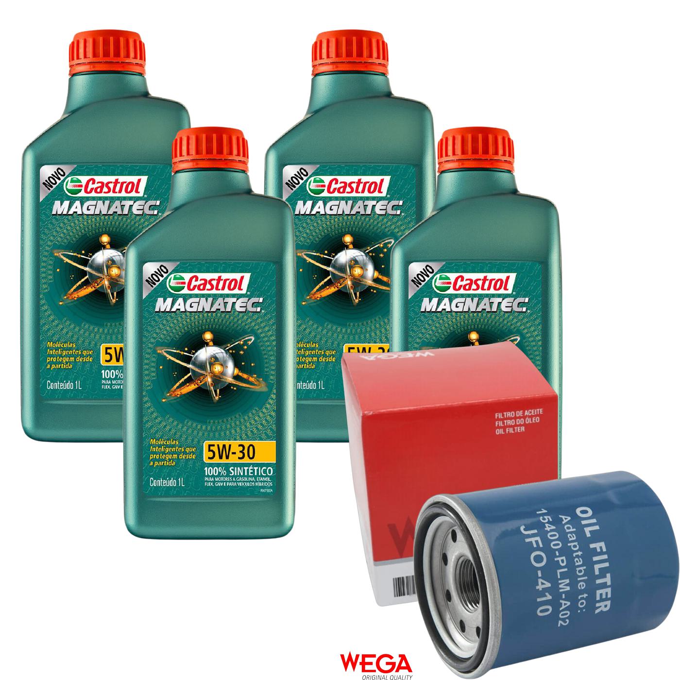 Kit Filtro e 4L Óleo Motor 5W30 Magnatec - Castrol / Wega - 3434565 / JFO-0410