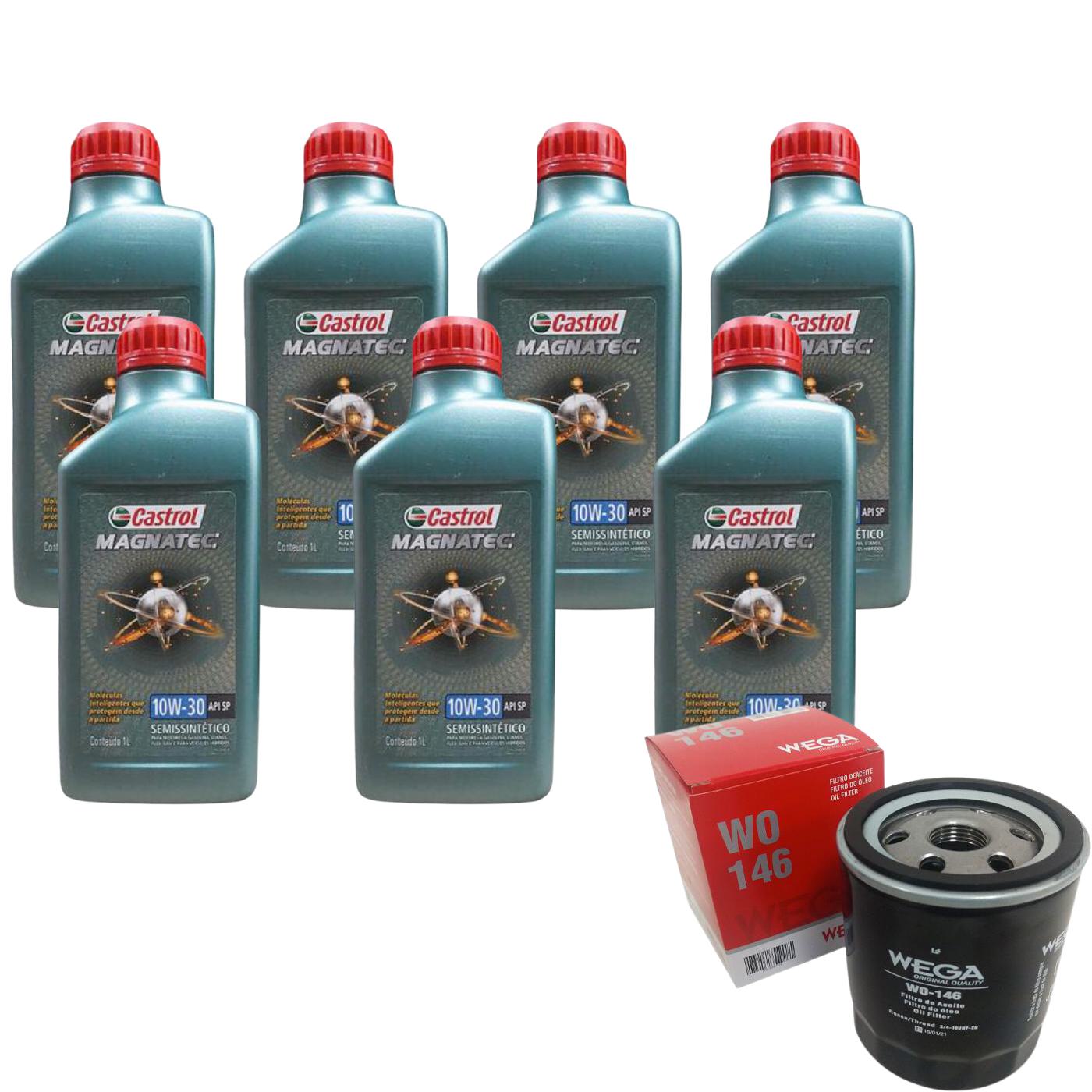 Kit Filtro e 7L Óleo Motor 10W30 Magnatec - Castrol / Wega - 3436554 / WO-146