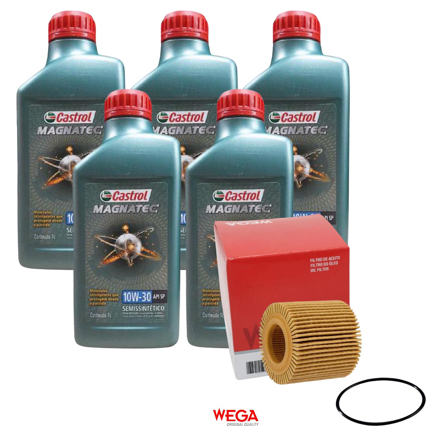 Kit Filtro e 5L Óleo Motor 10W30 Magnatec - Castrol / Wega - 3436554 / WOE-803