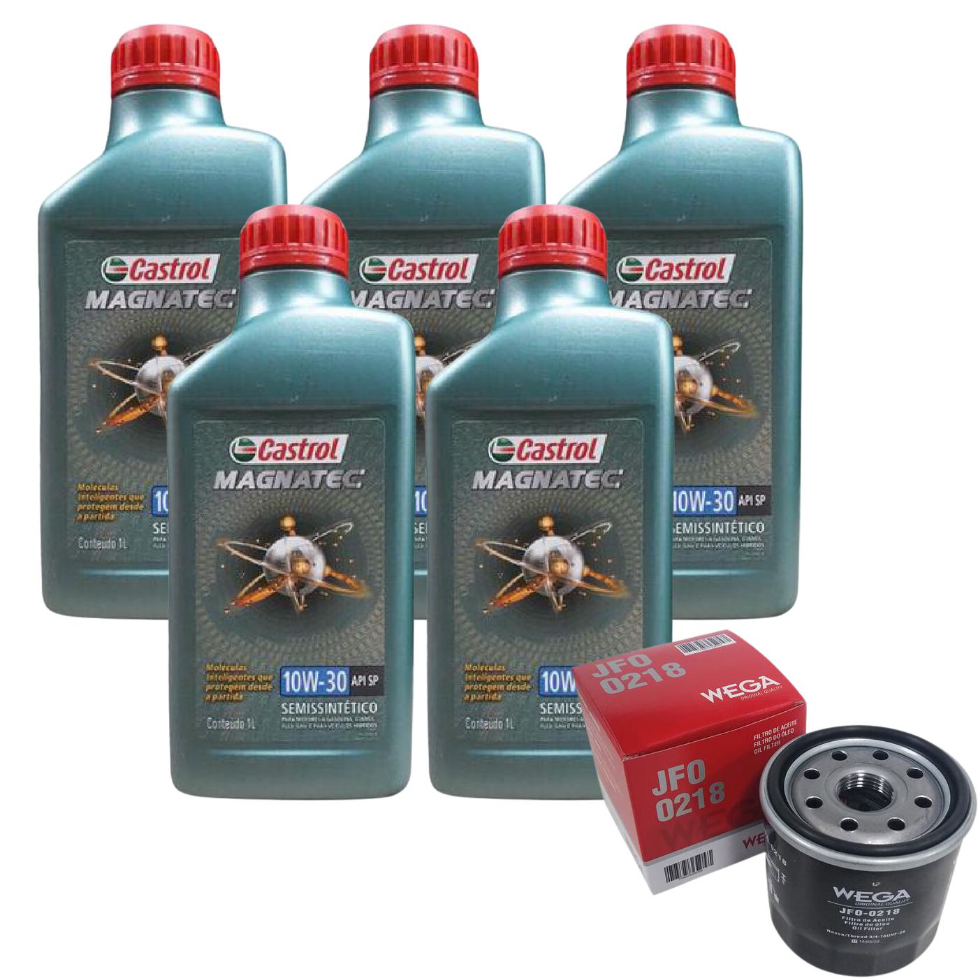 Kit Filtro e 5L Óleo Motor 10W30 Magnatec - Castrol / Wega - 3436554 / JFO-0218