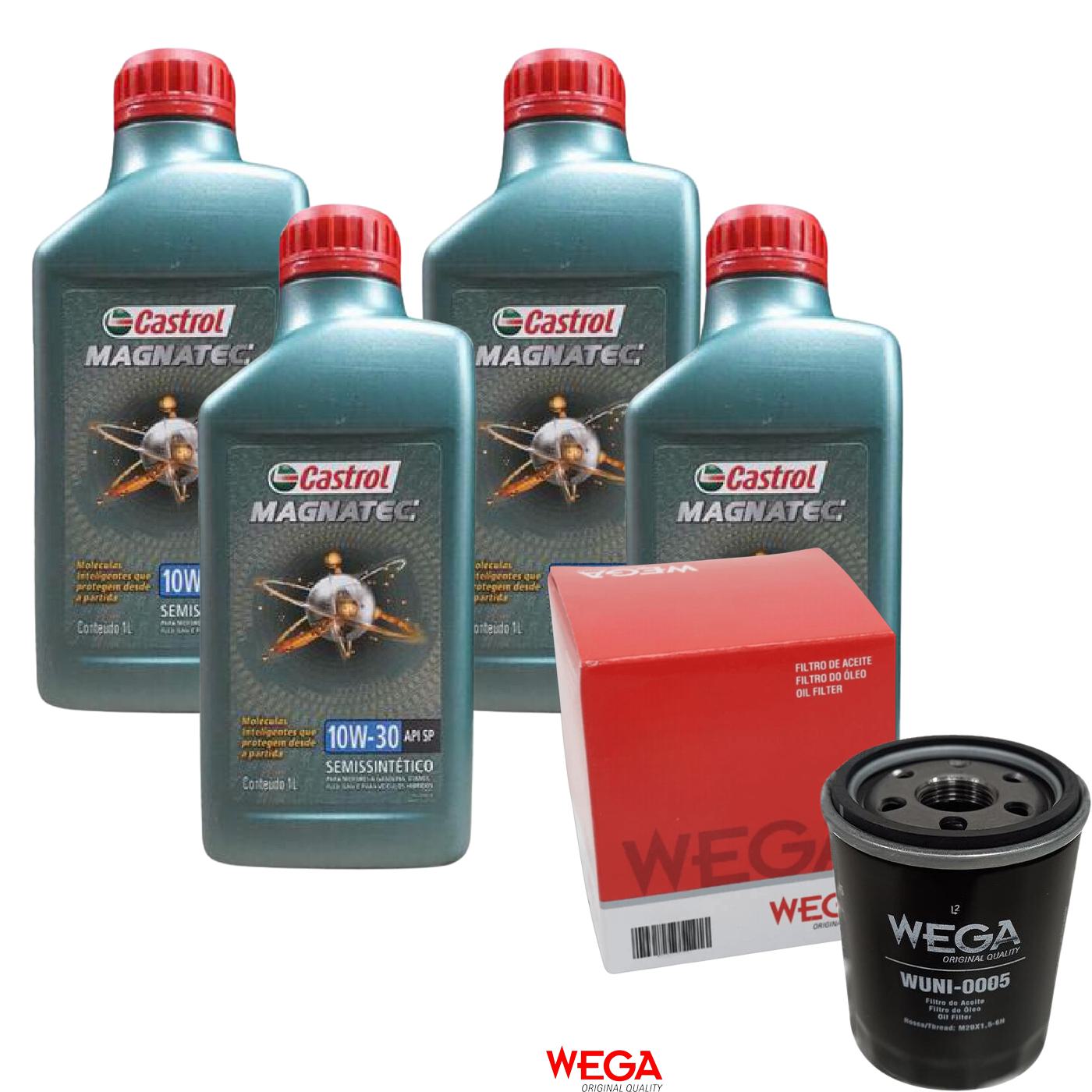 Kit Filtro e 4L Óleo Motor 10W30 Magnatec - Castrol / Wega - 3436554 / WUNI-0005