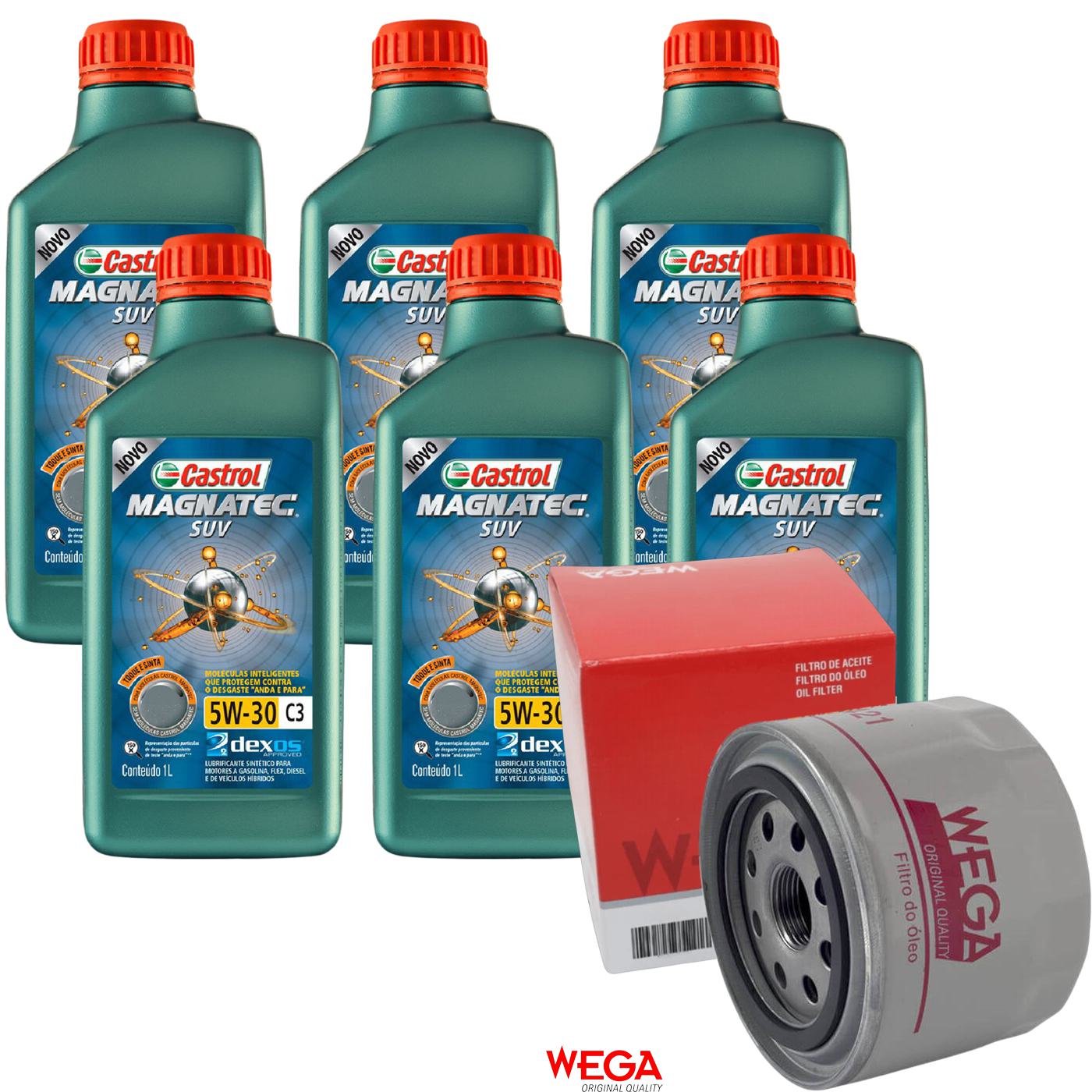 Kit Filtro e 6L Óleo Motor 5W30 Magnatec - Castrol / Wega - 3430831 / WO-421