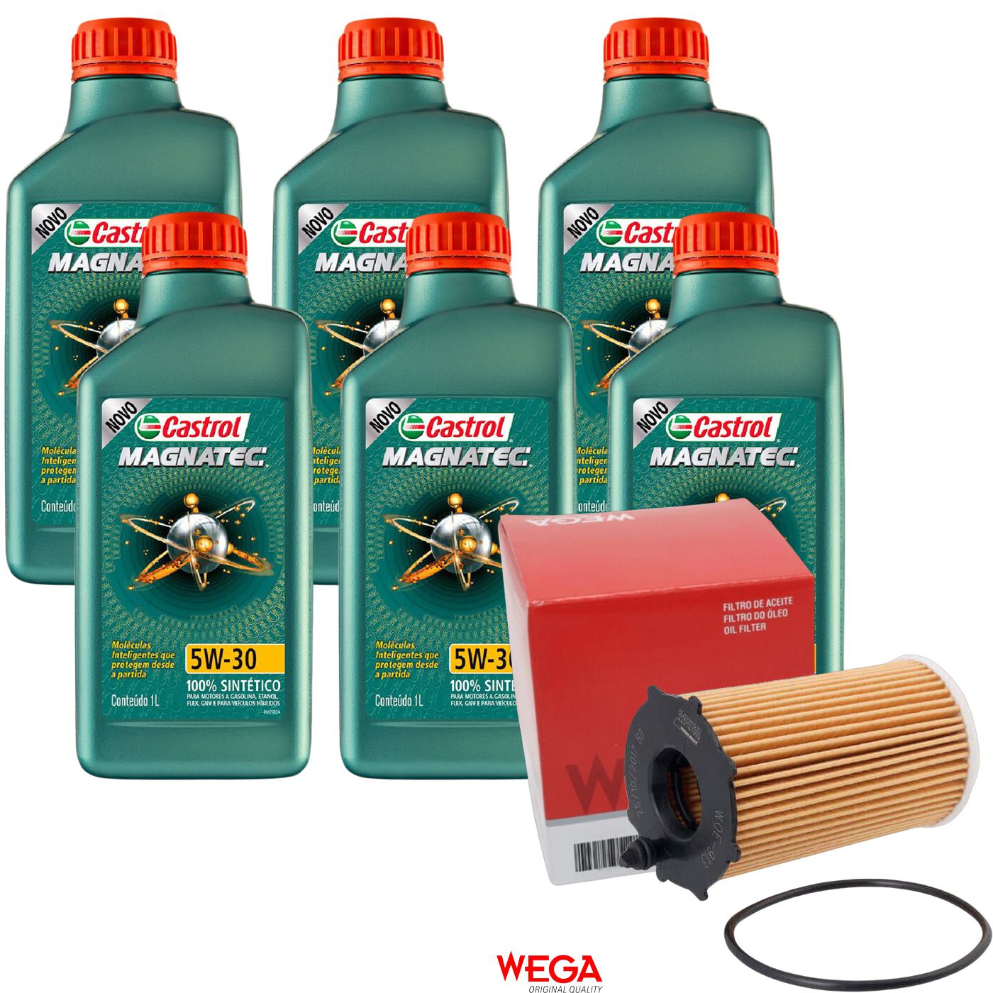 Kit Filtro e 6L Óleo Motor 5W30 Magnatec - Castrol / Wega - 3434565 / WOE-913