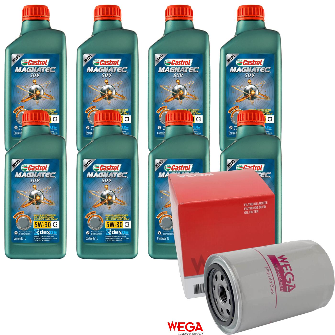 Kit Filtro e 8L Óleo Motor 5W30 Magnatec - Castrol / Wega - 3430831 / WO-331