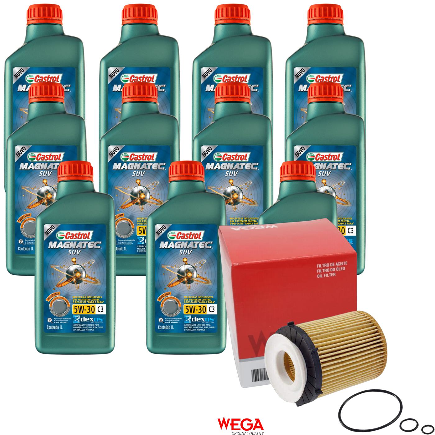 Kit Filtro e 11L Óleo Motor 5W30 Magnatec - Castrol / Wega - 3430831 / WOE-458