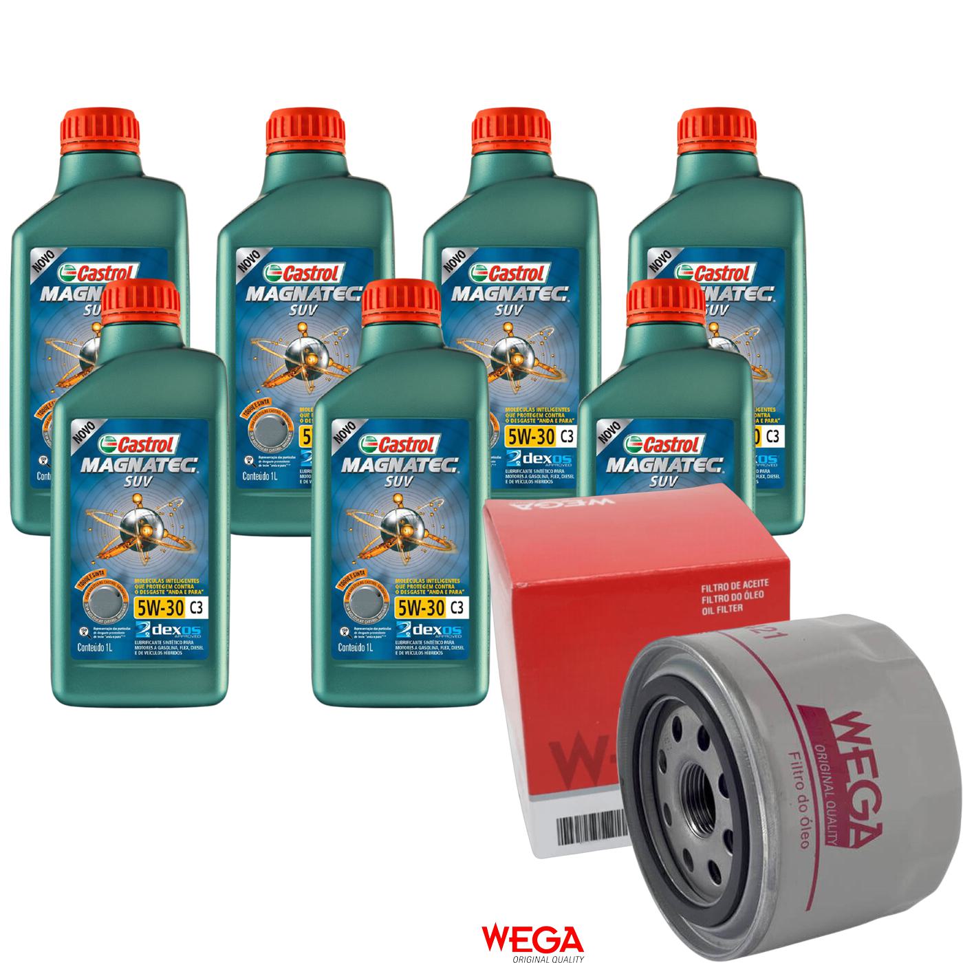 Kit Filtro e 7L Óleo Motor 5W30 Magnatec - Castrol / Wega - 3430831 / WO-421