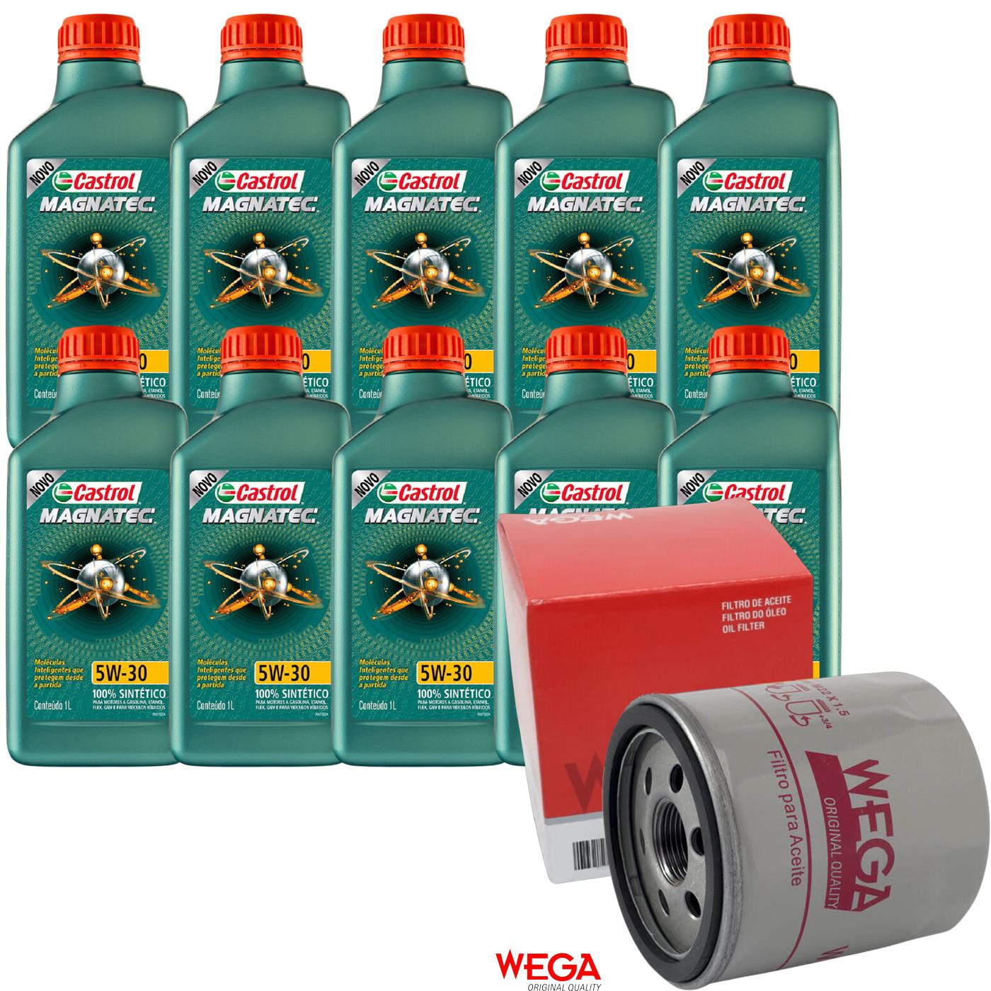 Kit Filtro e 10L Óleo Motor 5W30 Magnatec - Castrol / Wega - 3434565 / WO-133