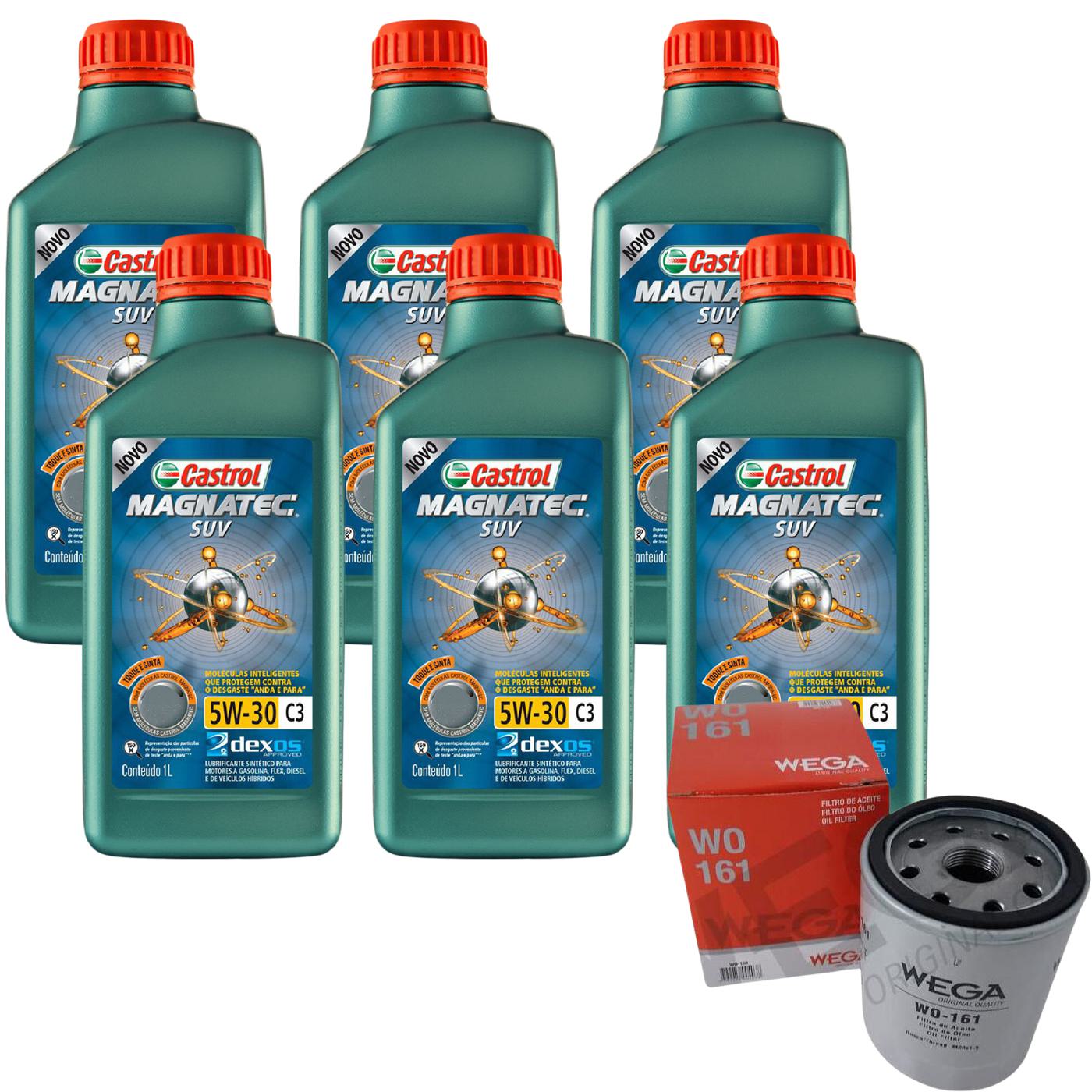 Kit Filtro e 6L Óleo Motor 5W30 Magnatec - Castrol / Wega - 3430831 / WO-161