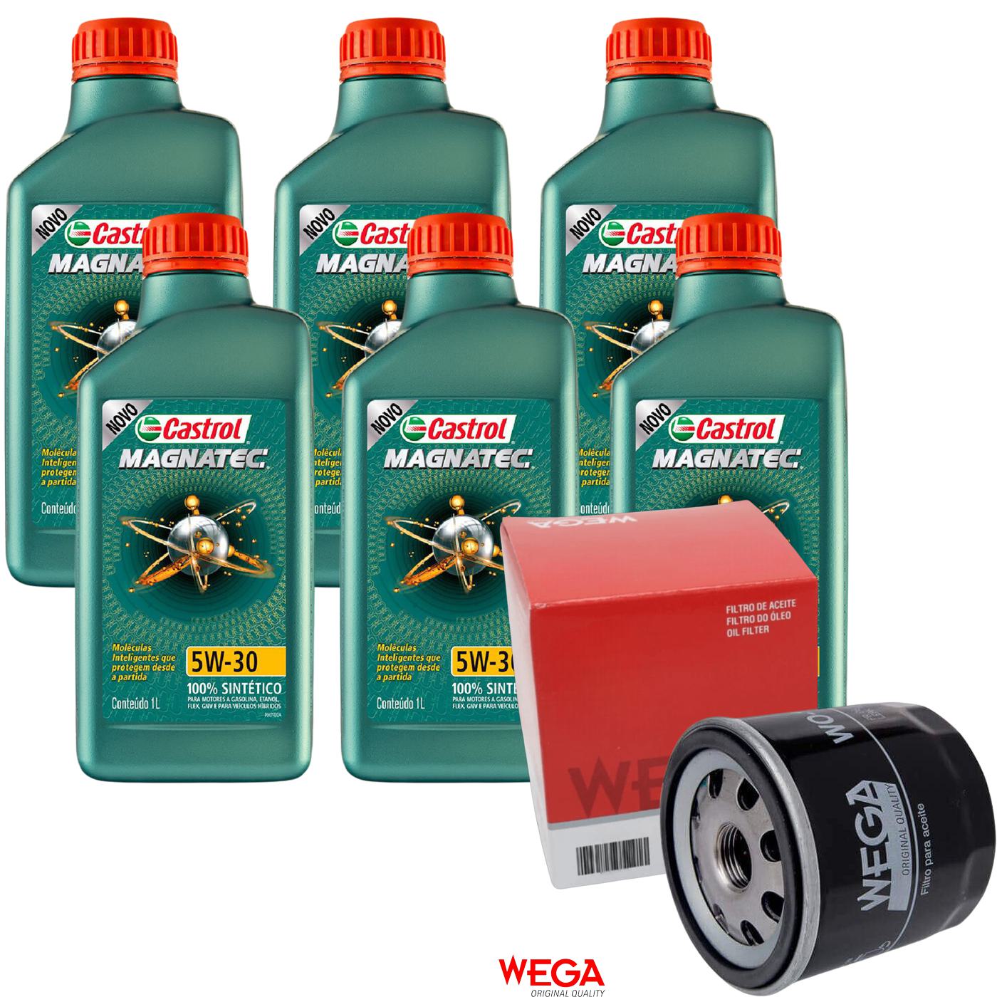 Kit Filtro e 6L Óleo Motor 5W30 Magnatec - Castrol / Wega - 3434565 / WO-156
