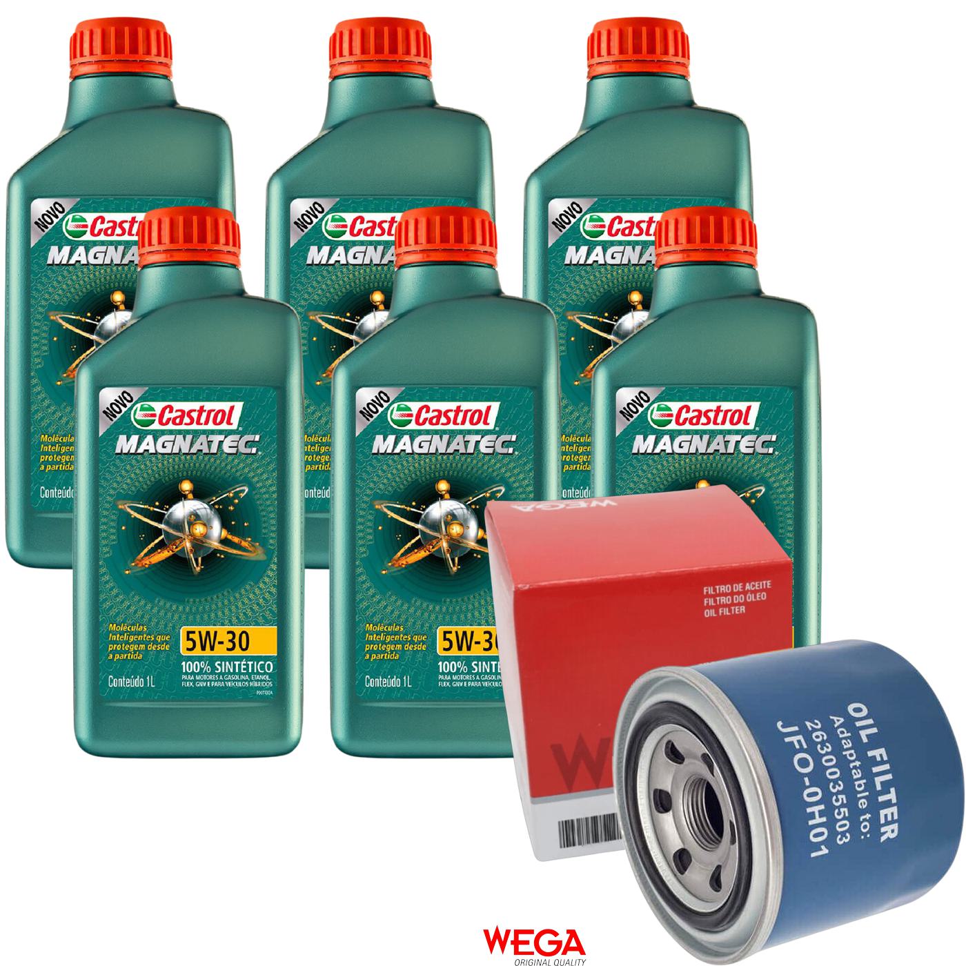 Kit Filtro e 6L Óleo Motor 5W30 Magnatec - Castrol / Wega - 3434565 / JFO-0H01