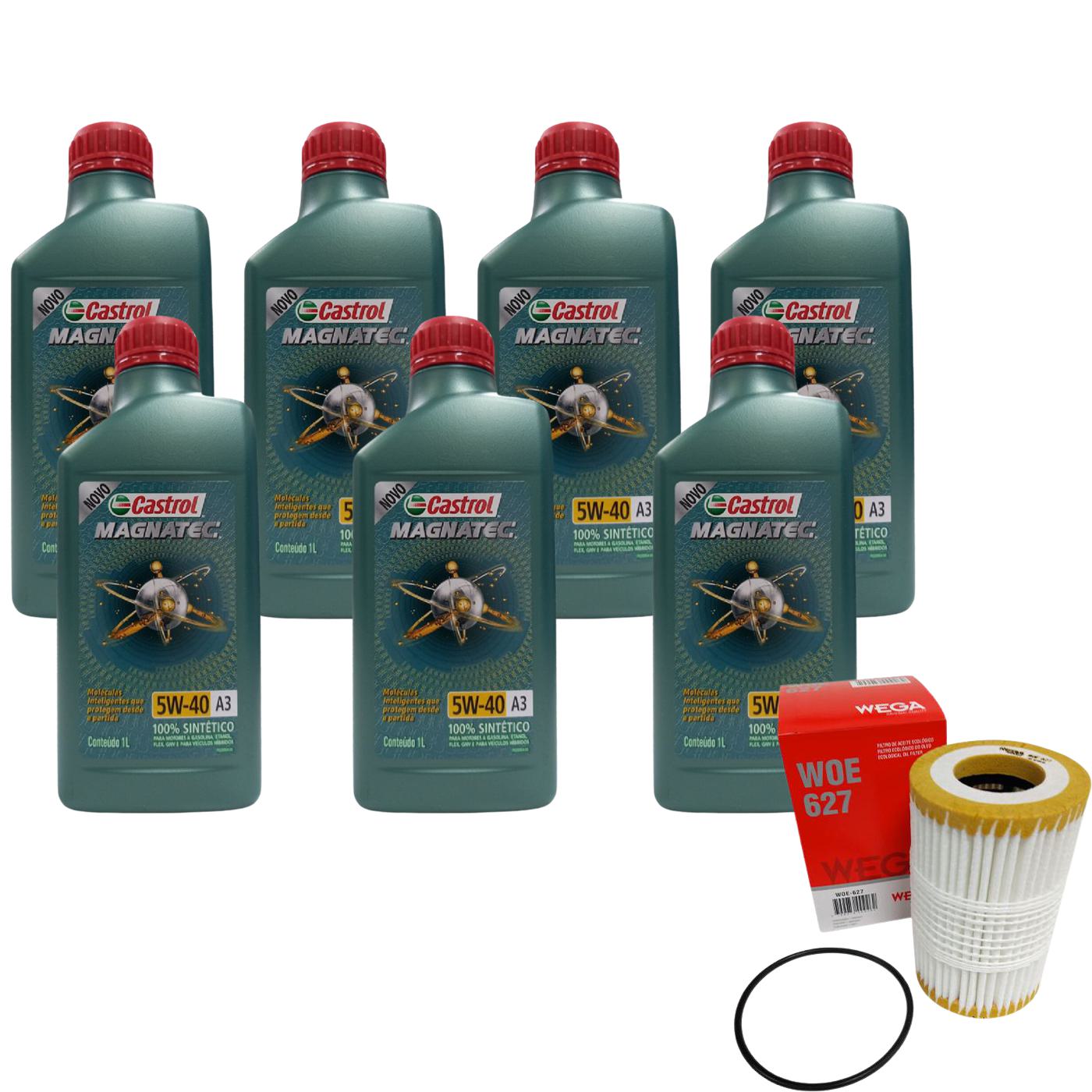 Kit Filtro e 7L Óleo Motor 5W40 Magnatec - Castrol / Wega - 3436621 / WOE-627