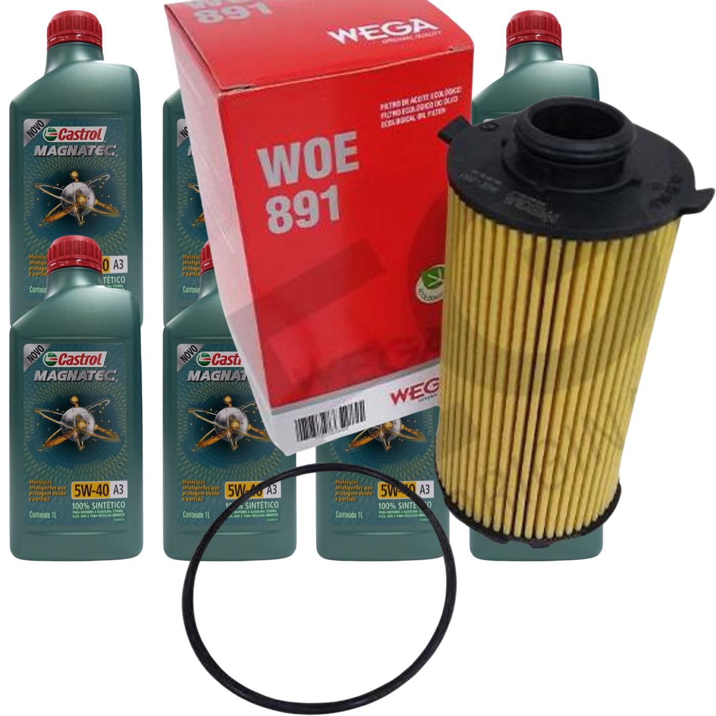Kit Filtro e 8L Óleo Motor 5W40 Magnatec - Castrol / Wega - 3436621 / WOE-891