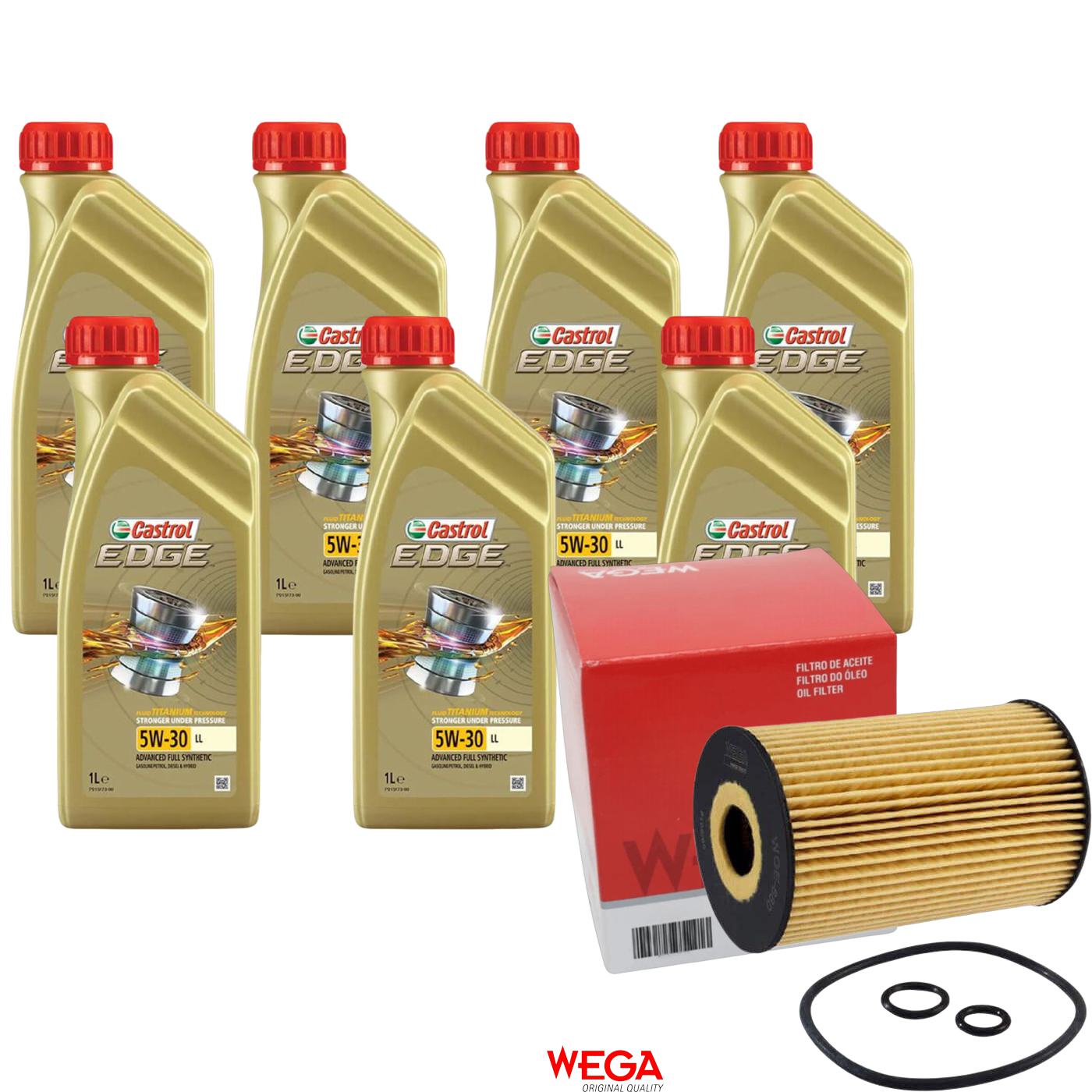 Kit Filtro e 7L Óleo Motor 5W30 Edge - Castrol / Wega - 3435526 / WOE-680