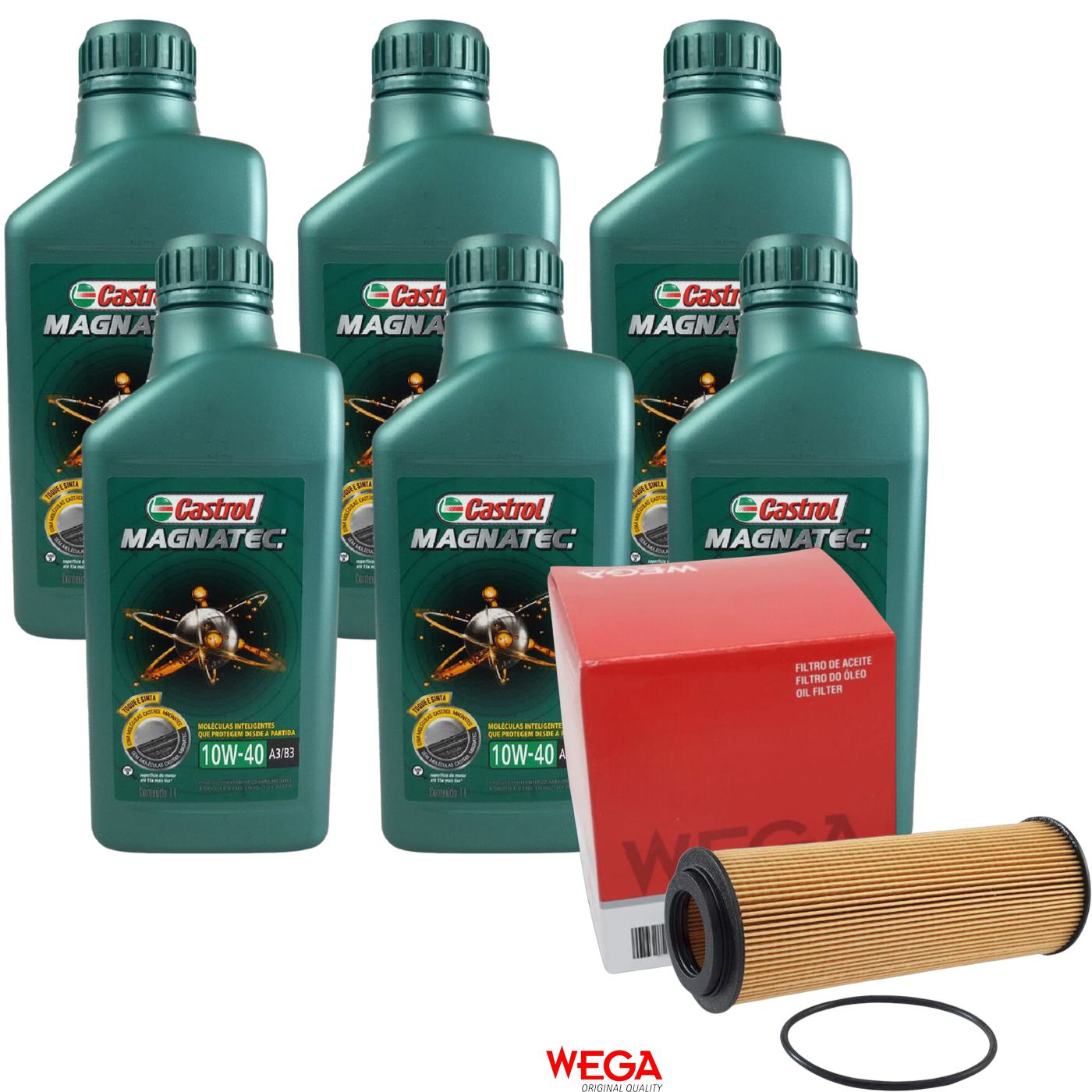 Kit Filtro e 6L Óleo Motor 10W40 Magnatec - Castrol / Wega - 3438392 / WOE-910