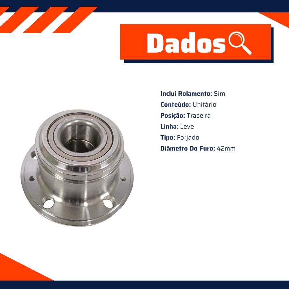 Cubo de Roda Traseiro com Rolamento - IMA - AL-623
