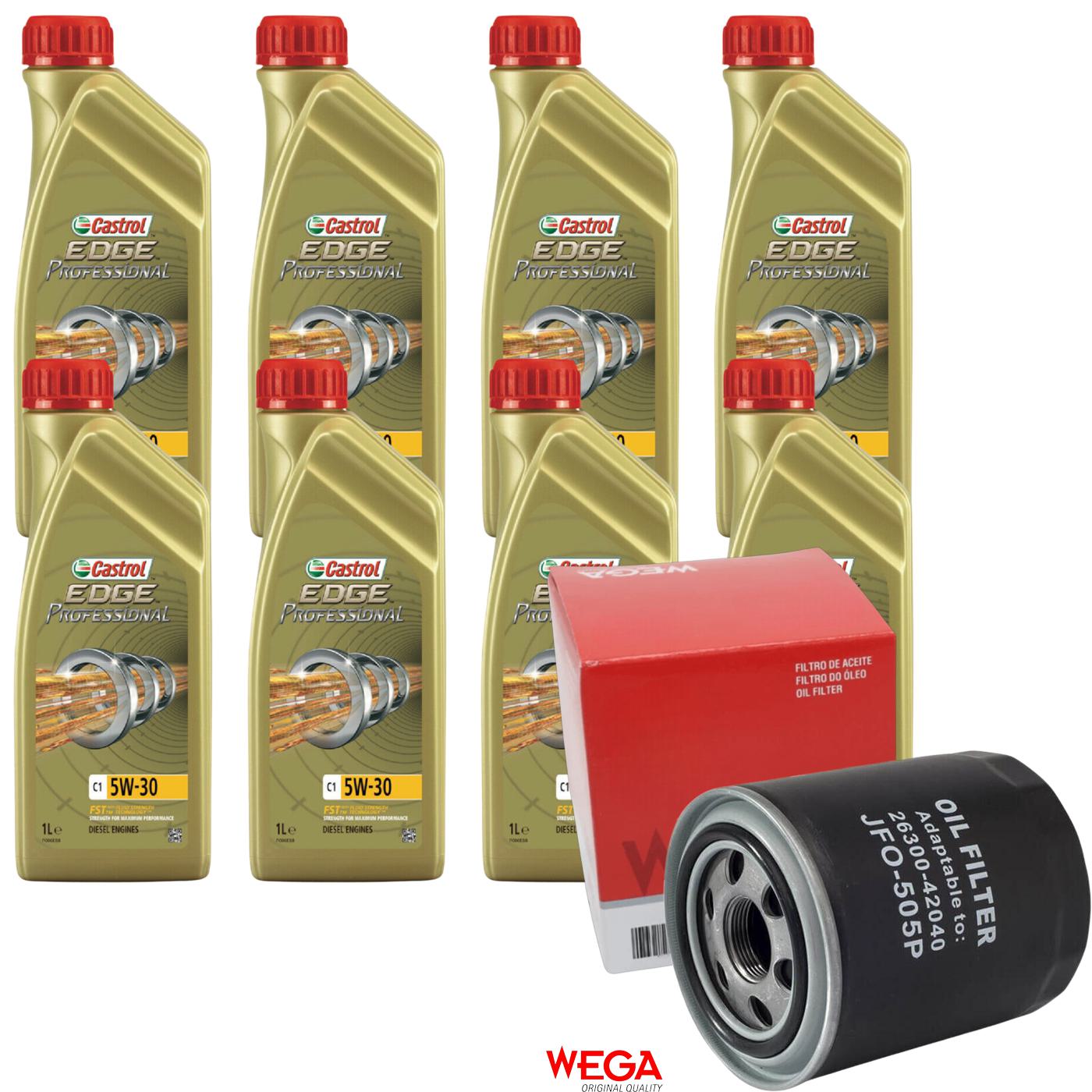 Kit Filtro e 8L Óleo Motor 5W30 Edge - Castrol / Wega - 3435580 / JFO-0505P