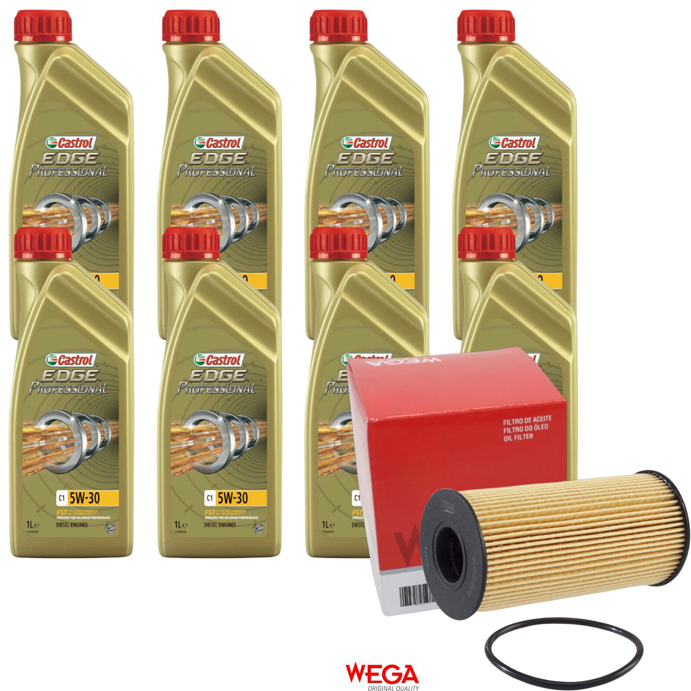 Kit Filtro e 8L Óleo Motor 5W30 Edge - Castrol / Wega - 3435580 / WOE-505