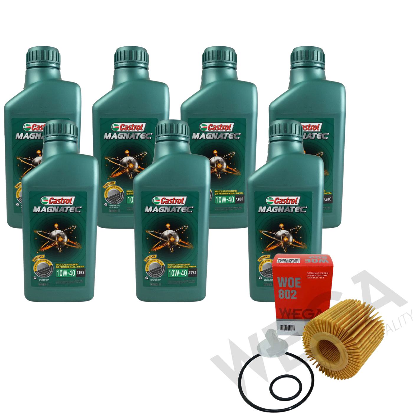Kit Filtro e 7L Óleo Motor 10W40 Magnatec - Castrol / Wega - 3438392 / WOE-802