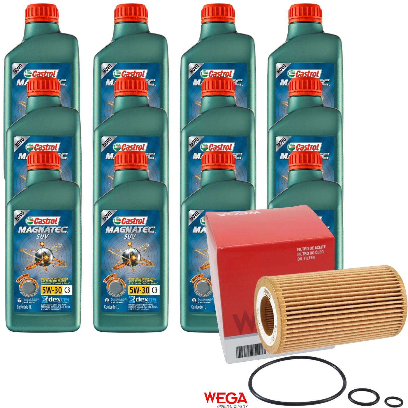 Kit Filtro e 12L Óleo Motor 5W30 Magnatec - Castrol / Wega - 3430831 / WOE-300/1