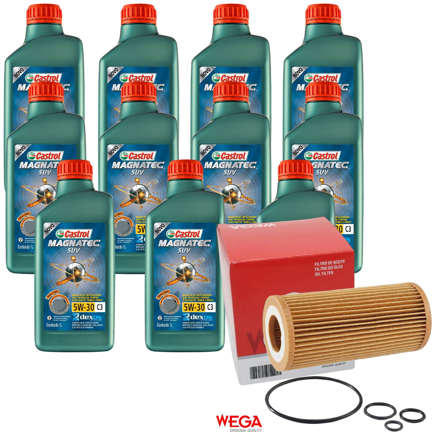Kit Filtro e 11L Óleo Motor 5W30 Magnatec - Castrol / Wega - 3430831 / WOE-306